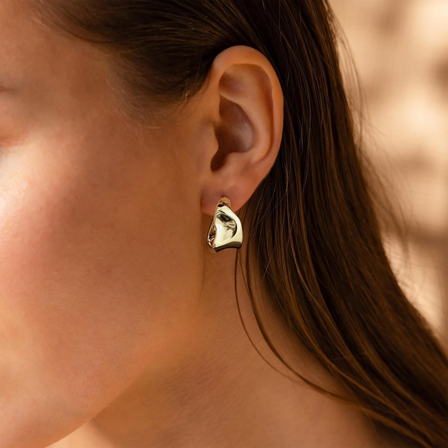 Trendy Gold Plated Knot Earrings for Women Chunky Statement Drop Dangle Earrings Lightweight Fashion Accessories Gold Jewelry