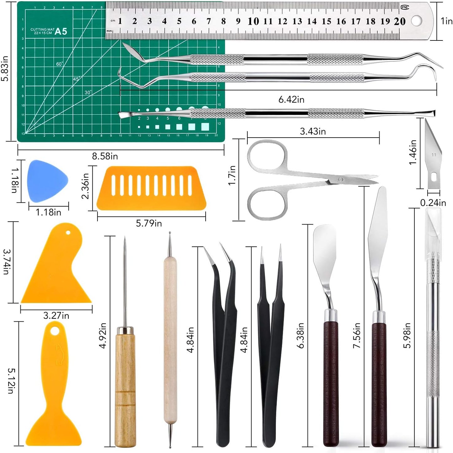 OMOMMD 28 PCS Precision Craft Tools Set Vinyl Weeding Tools Kit for Weeding Vinyl, DIY Art Work Cutting, Hobby, Scrapbook