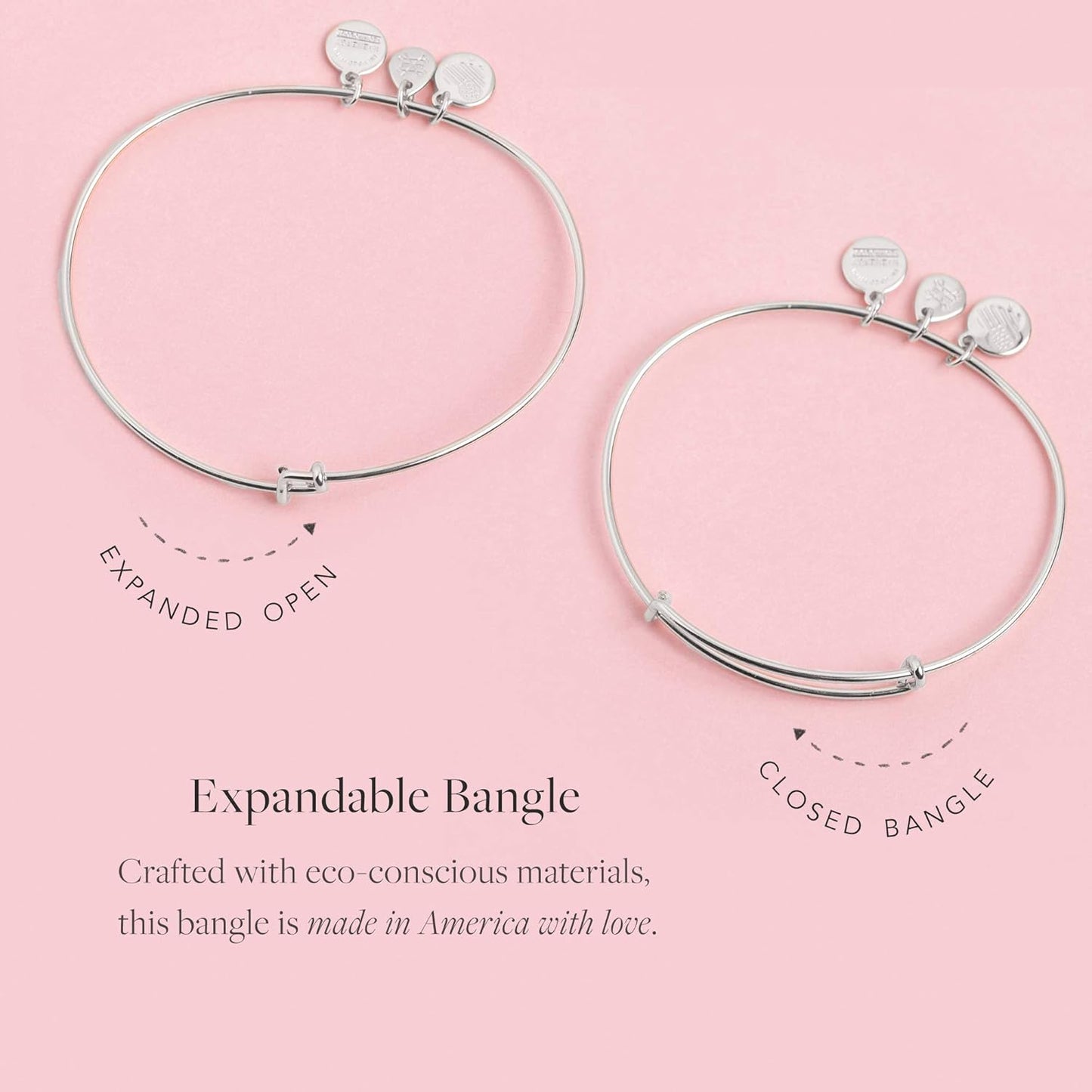Alex and Ani Accents Majesty Metal Beaded Expandable Bangle for Women, Shiny Finish, 2 to 3.5 in