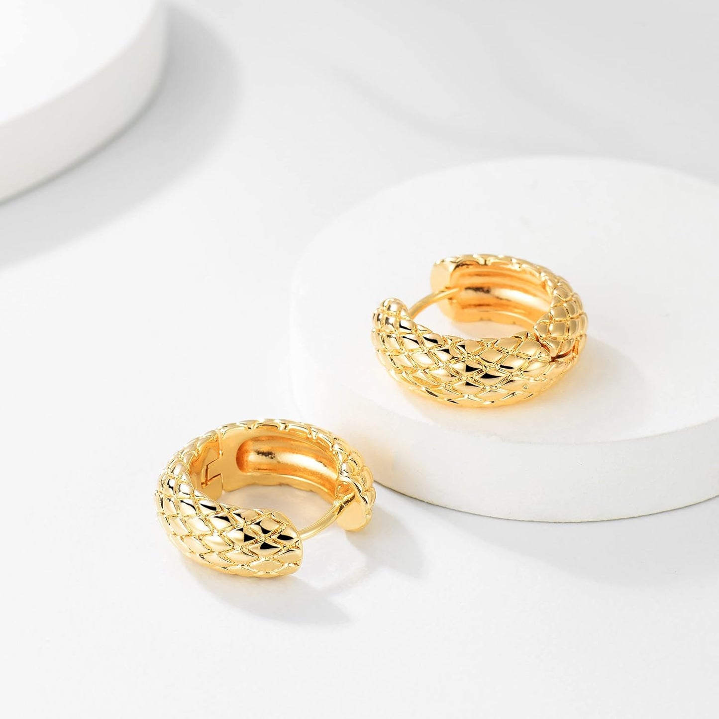 Cubic Zirconia Huggie Earrings 14k Gold Plated Tiny Earrings Small Huggie Hoop Earrings Simple Lightweight Hoops Gift for Women