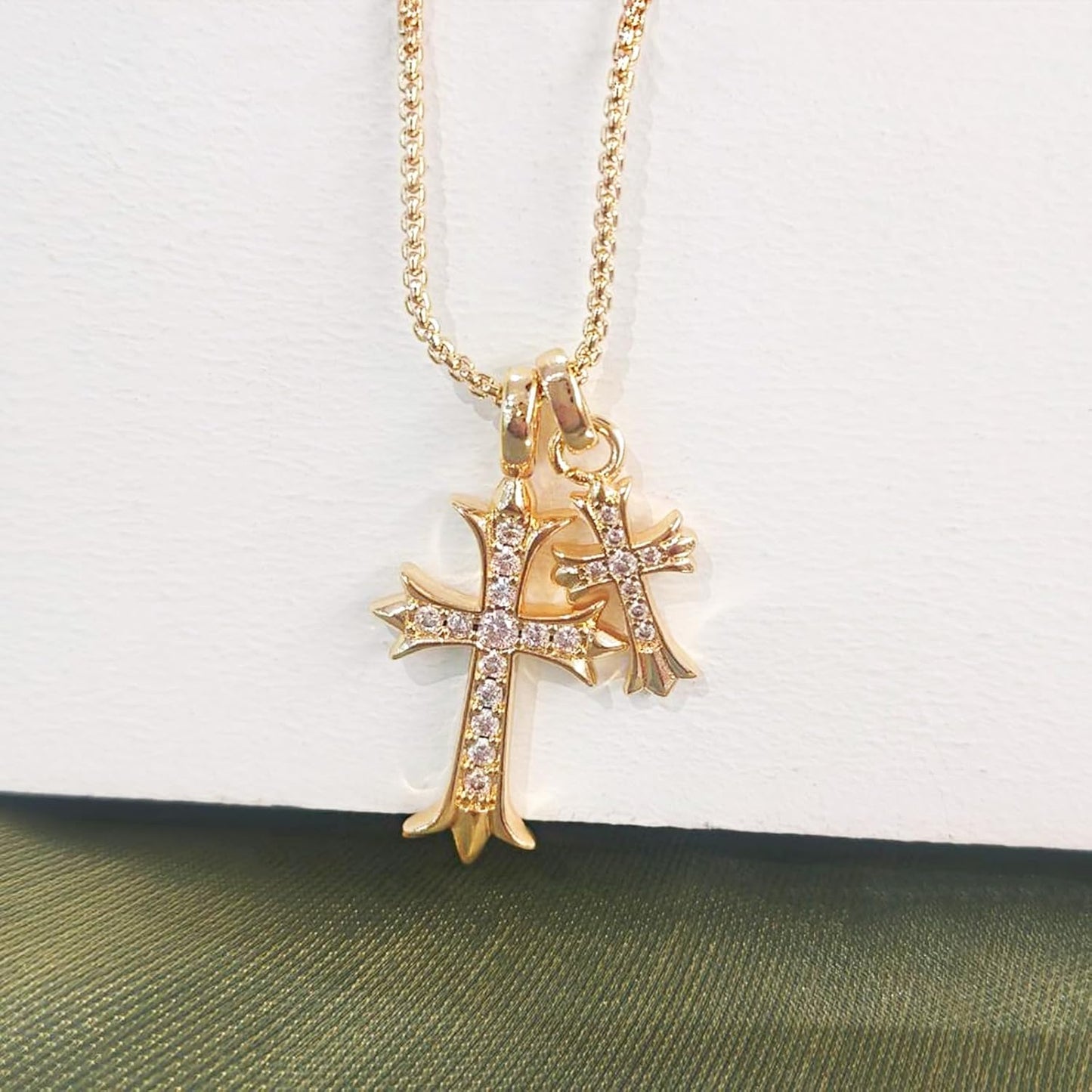 14K Gold Faith Cross Necklace – Dainty Religious Pendant for Women