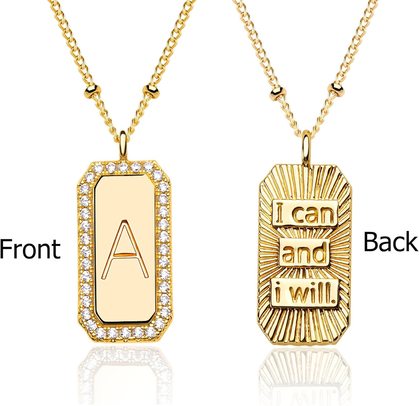14K Gold Plated Initial Necklace - Layered Name Choker for Women, Trendy Dainty Jewelry Gift