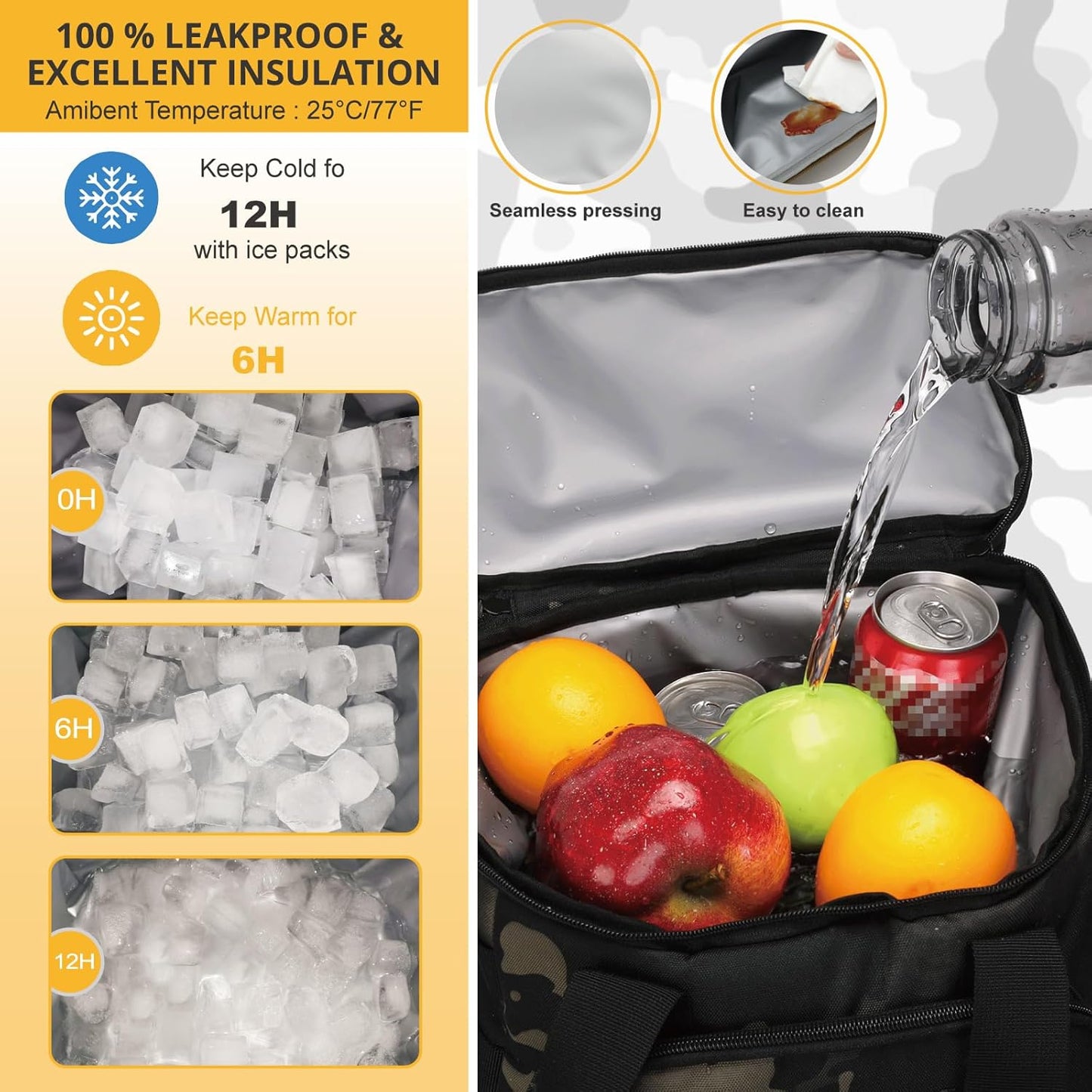 Tactical Backpack Cooler,Lunch Backpack，Soft Cooler Backpack Insulated Waterproof Leak Proof