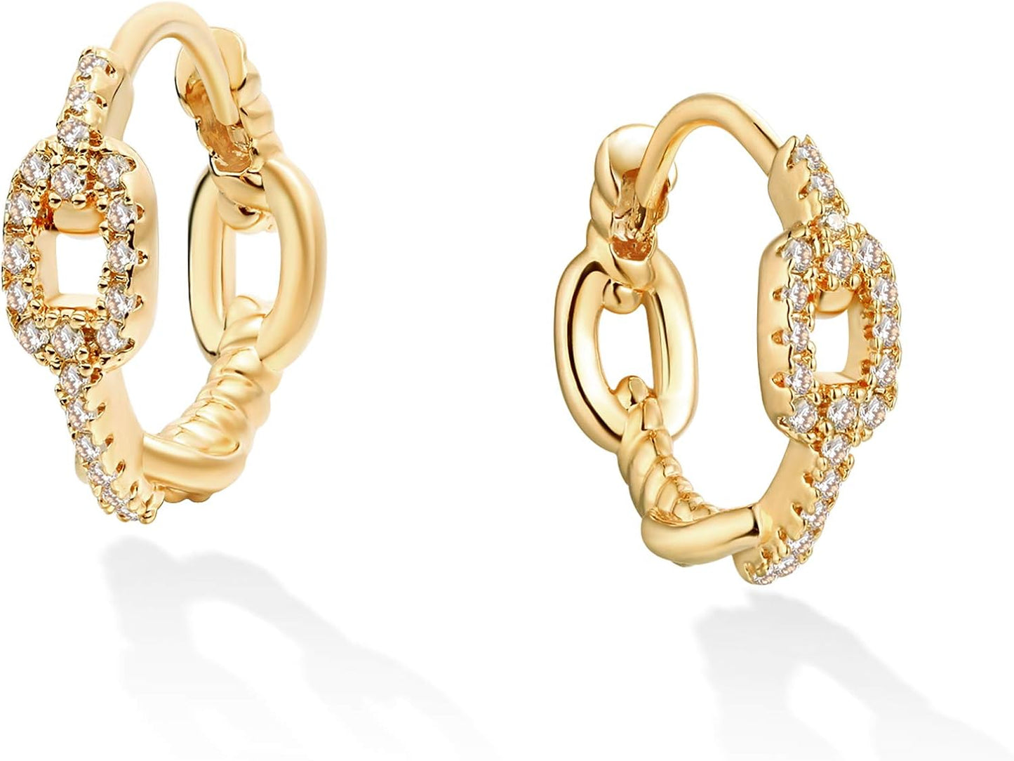 Cubic Zirconia Huggie Earrings 14k Gold Plated Tiny Earrings Small Huggie Hoop Earrings Simple Lightweight Hoops Gift for Women