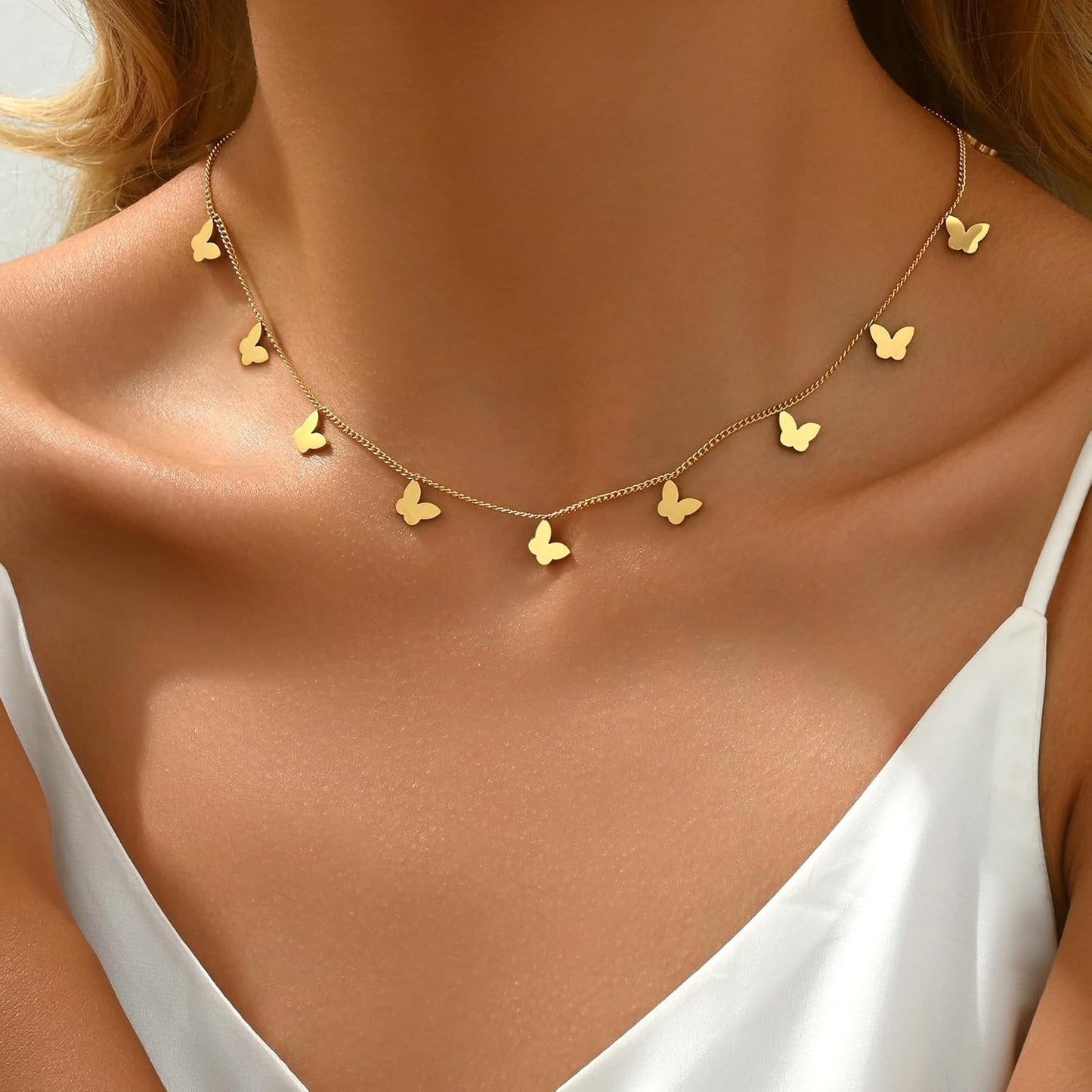 Colorful Beaded Necklace - Freshwater Pearl & Evil Eye Pendant, Stainless Steel 18K Gold Plated Y2K Trendy Jewelry for Women & Teen Girls