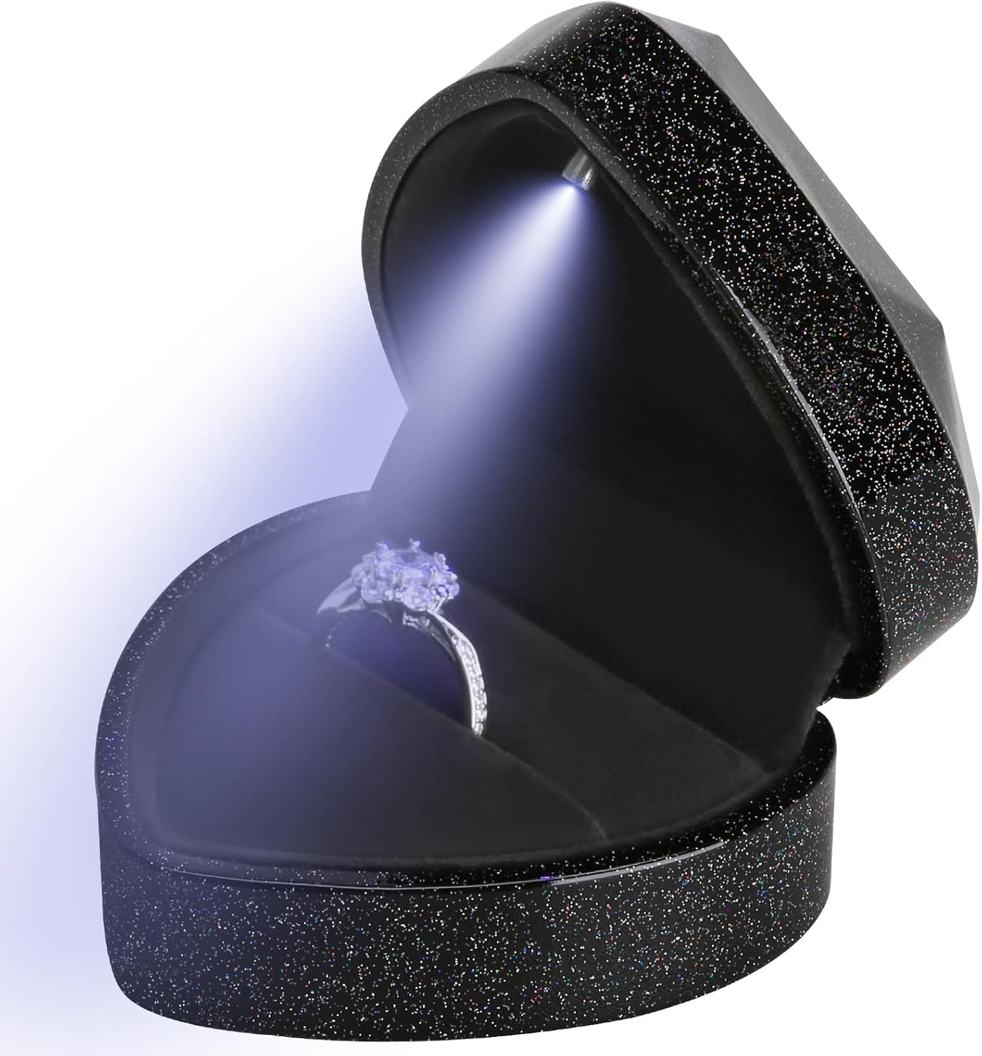Earrings Jewelry Case with Light, Jewellry Display Box for Wedding, Engagement, Proposal, Birthday and Anniversary