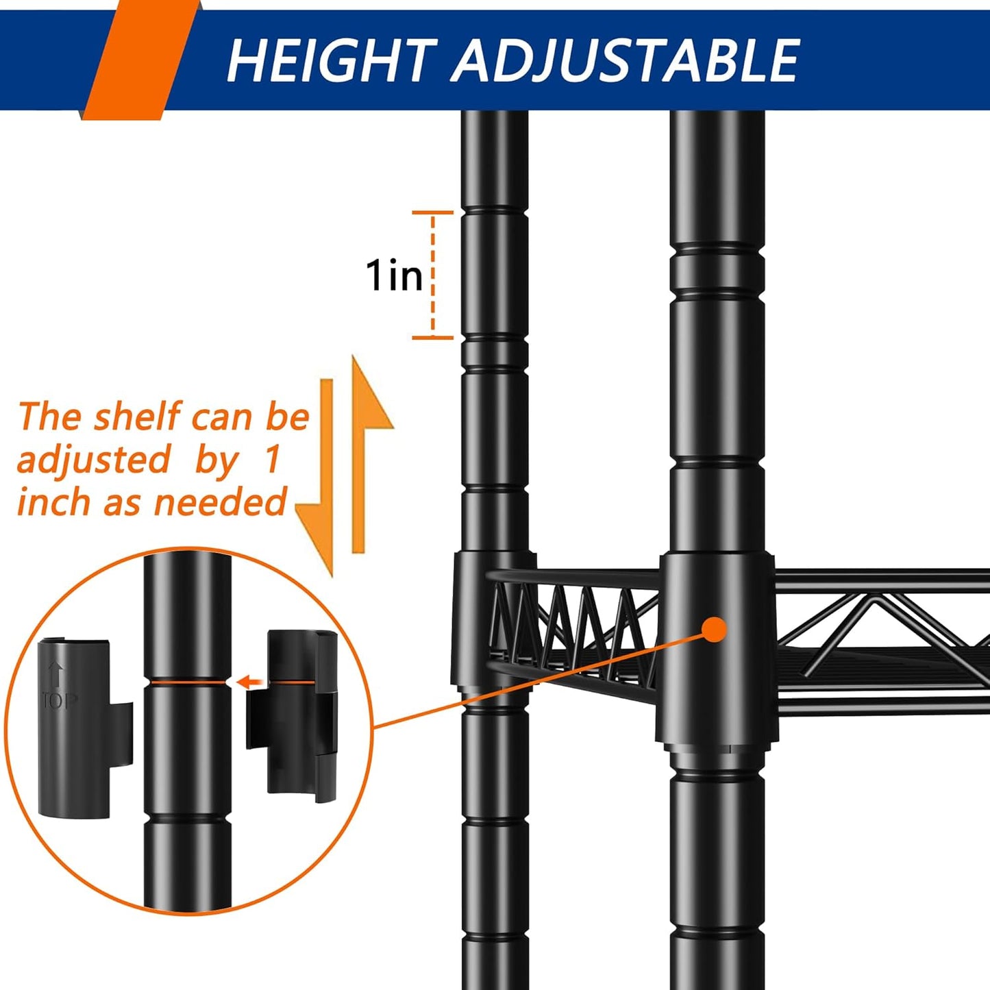 5-Wire Shelving Metal Storage Rack Adjustable Shelves,Standing Storage Shelf Units