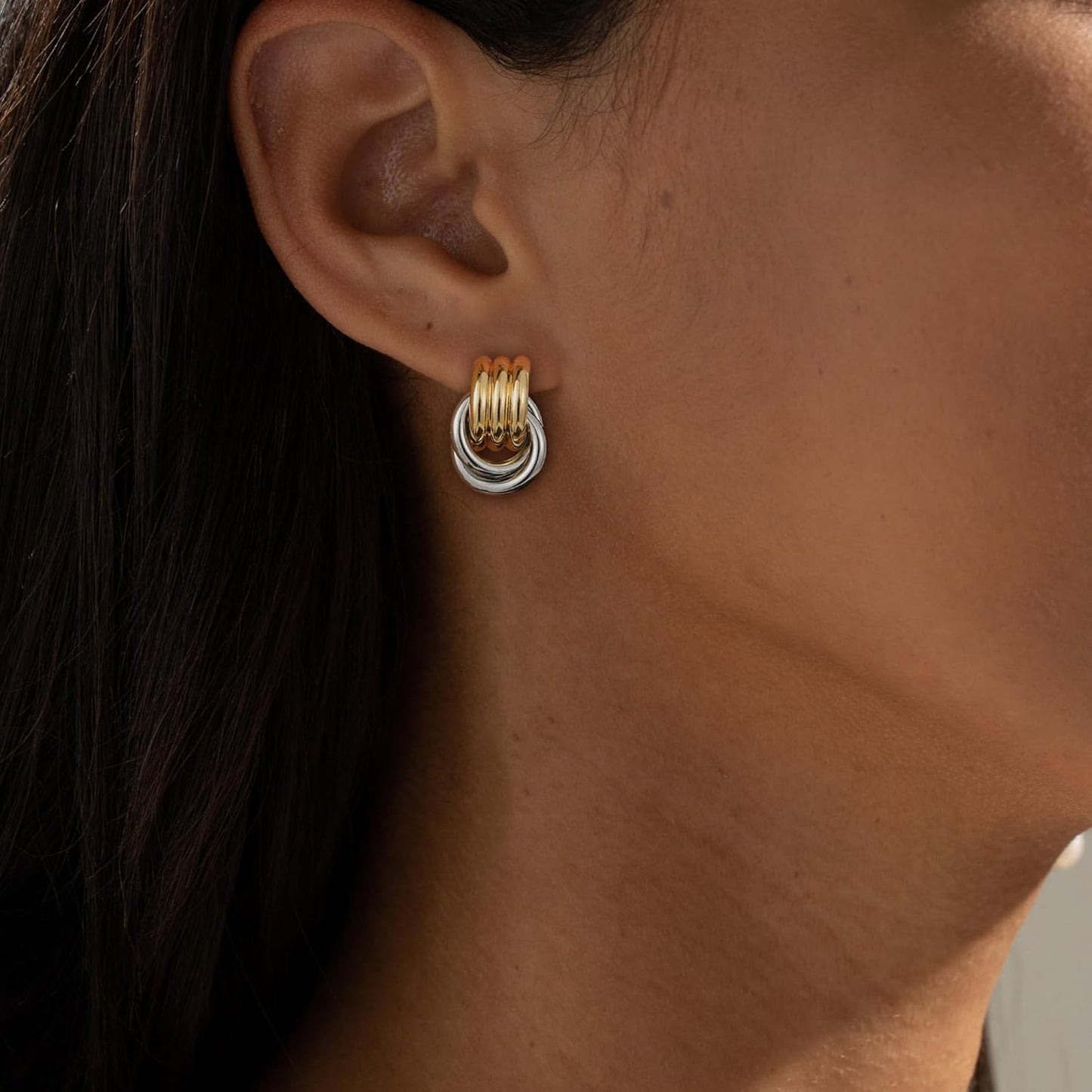 Trendy Gold Plated Knot Earrings for Women Chunky Statement Drop Dangle Earrings Lightweight Fashion Accessories Gold Jewelry