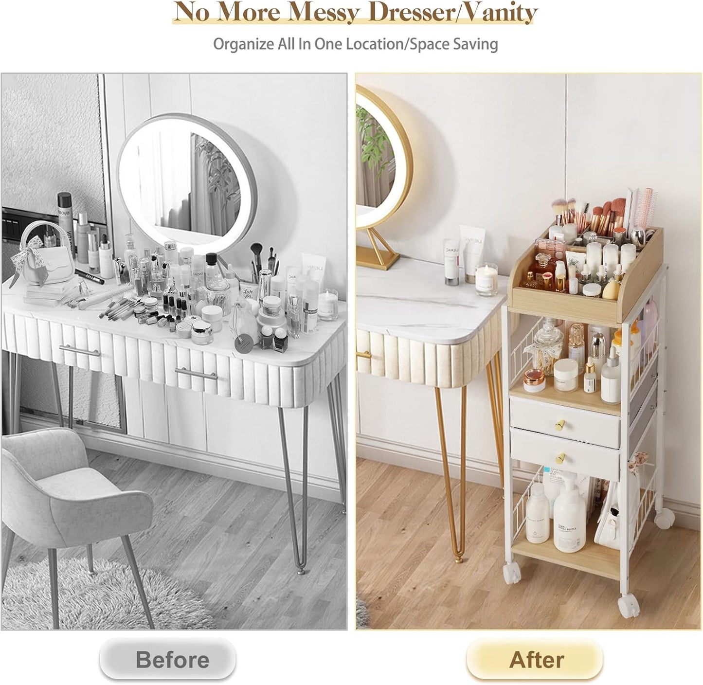Makeup Organizer, Floor Skincare Organizers, Make Up Organizers and Storage with Drawers
