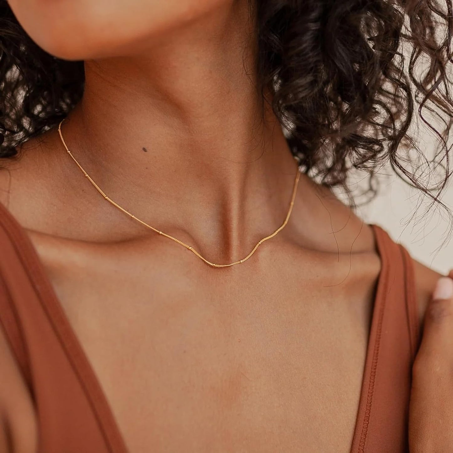 " 18K Gold Plated Waterproof Necklace Set, Non-Tarnish Stainless Steel Layered Chains, Dainty Stackable Thin Chains for Women, Trendy Jewelry Gift"
