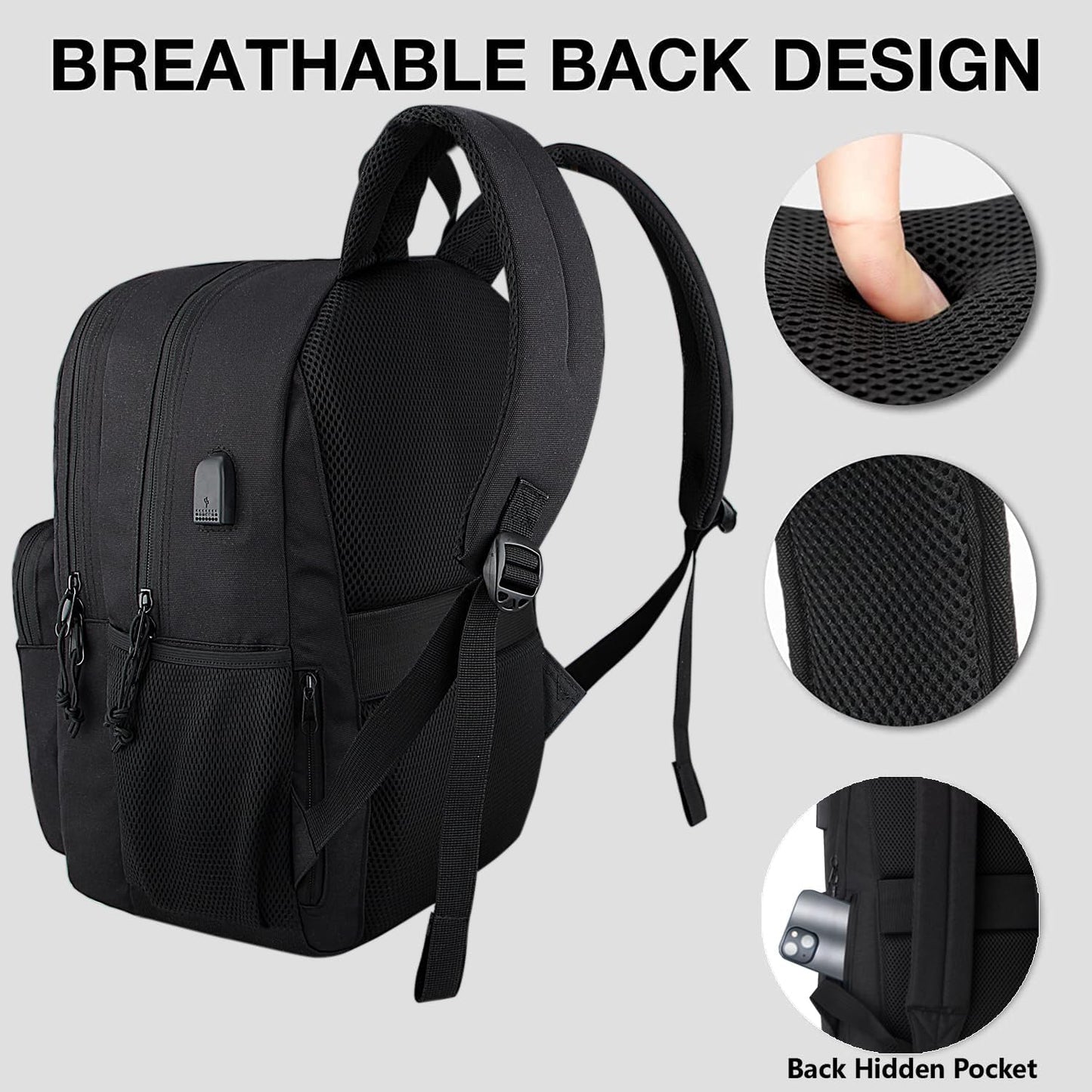 Travel backpack for Men and Women, Anti Theft Laptop Backpack with USB