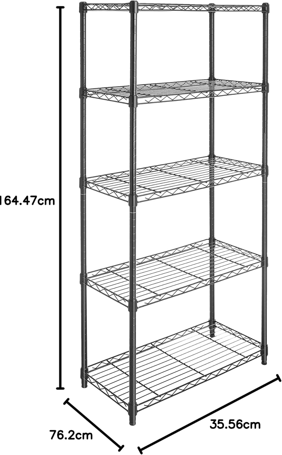 5-Shelf Adjustable, Heavy Duty Storage Shelving Unit on 4'' Wheel Casters, Metal Organizer Wire Rack