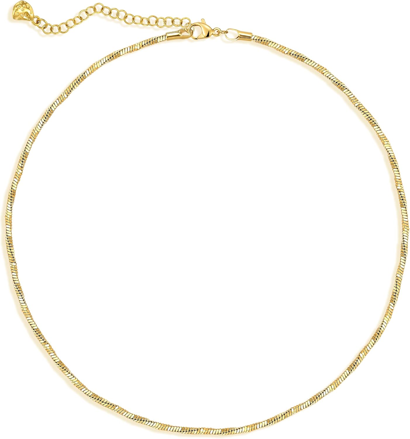 14K Gold Plated Snake Chain Choker - Dainty Boho Necklace for Women