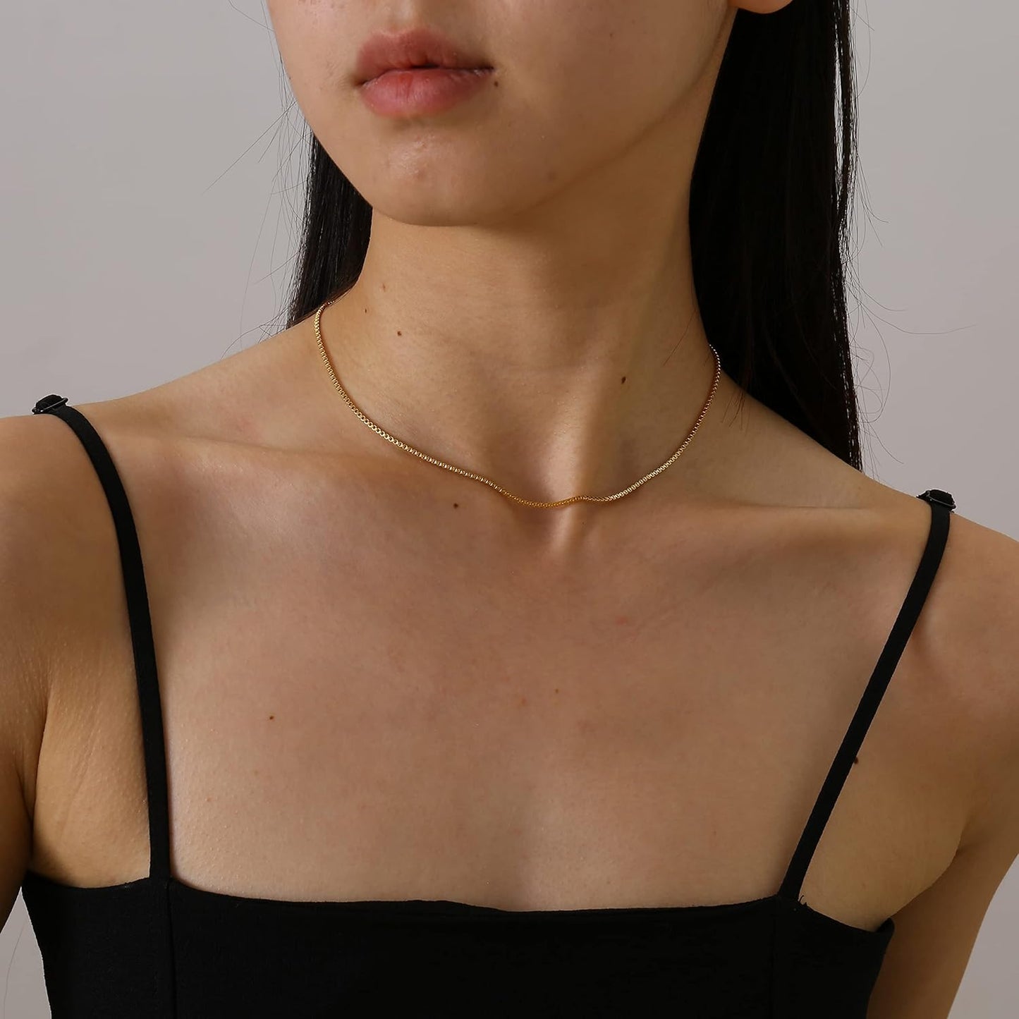 Dainty Gold Chain Necklace For Women - 18K Gold Plated Coin Disc Choker With Beaded & Paper Clip Layered Chain, Everyday Jewelry Gift