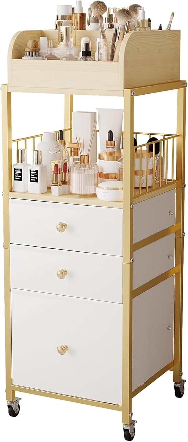 Makeup Organizer Cart with Drawers, Floor Skincare Organizers Make Up Organizers