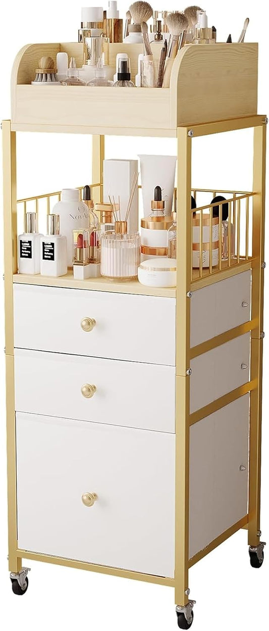 Makeup Organizer Cart with Drawers, Floor Skincare Organizers Make Up Organizers
