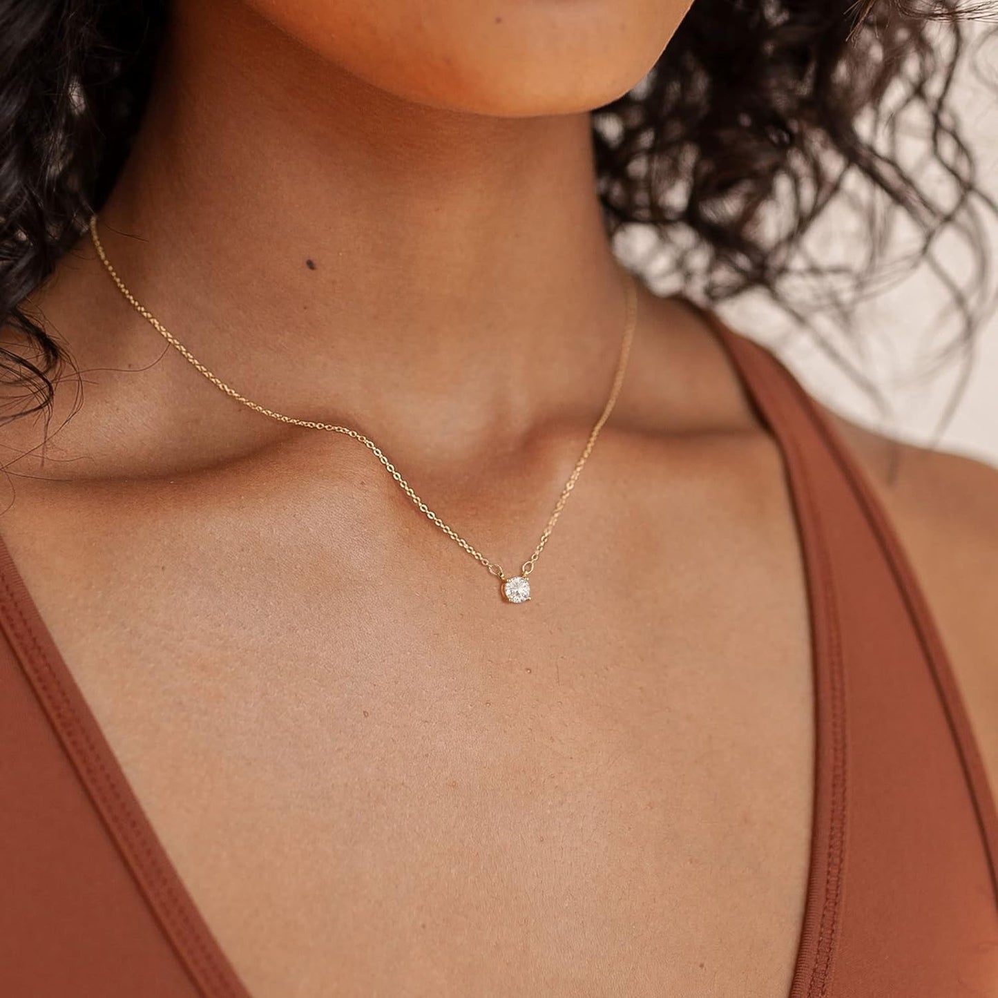 Diamond Choker Necklace for Women: Dainty 14K Gold/Sterling Silver Gold Plated CZ Jewelry, Trendy Gift
