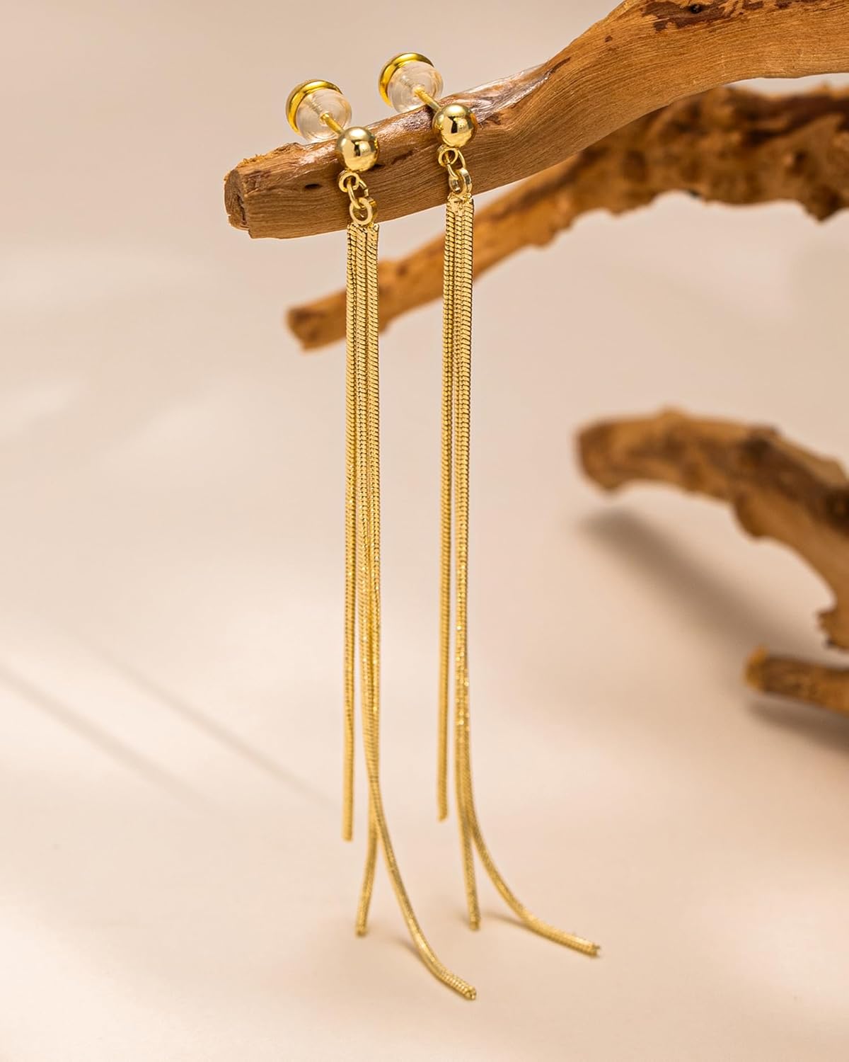 Dangle Earrings for Women- 14K Gold Plated Butterfly Heart Star Hoop Chain Tassel Design Long Dangle Earrings