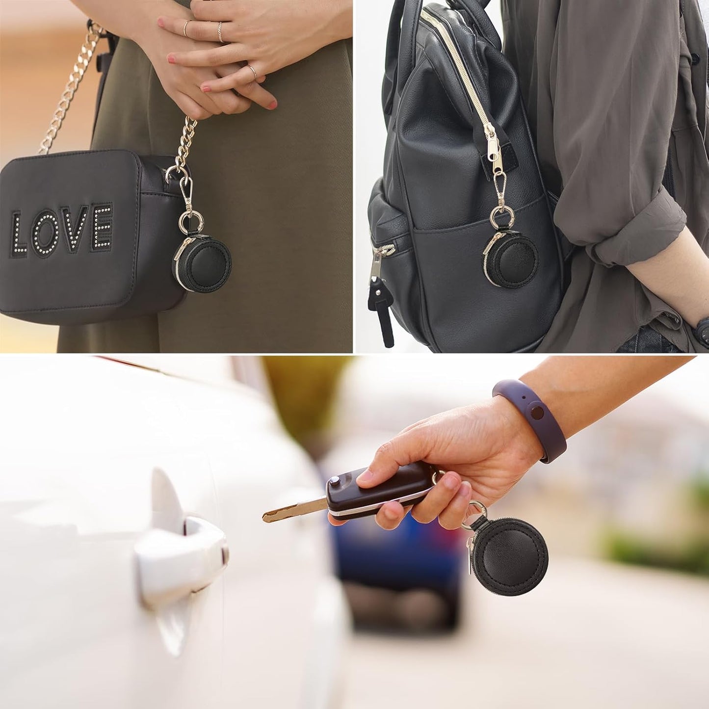 Jewelry Ring Holder Box with Keychain, Small Travel Ring Earring Stud Necklace Storage Case