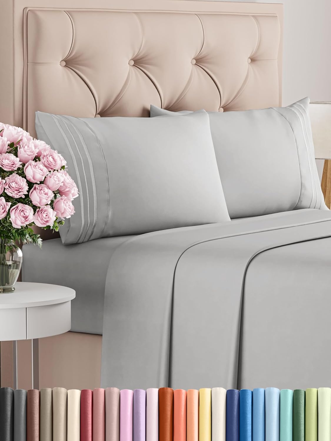 Queen Size 4 count Sheet Set - Comfy Breathable & Cooling Bed  Deep Pockets, Easy Secure Fit