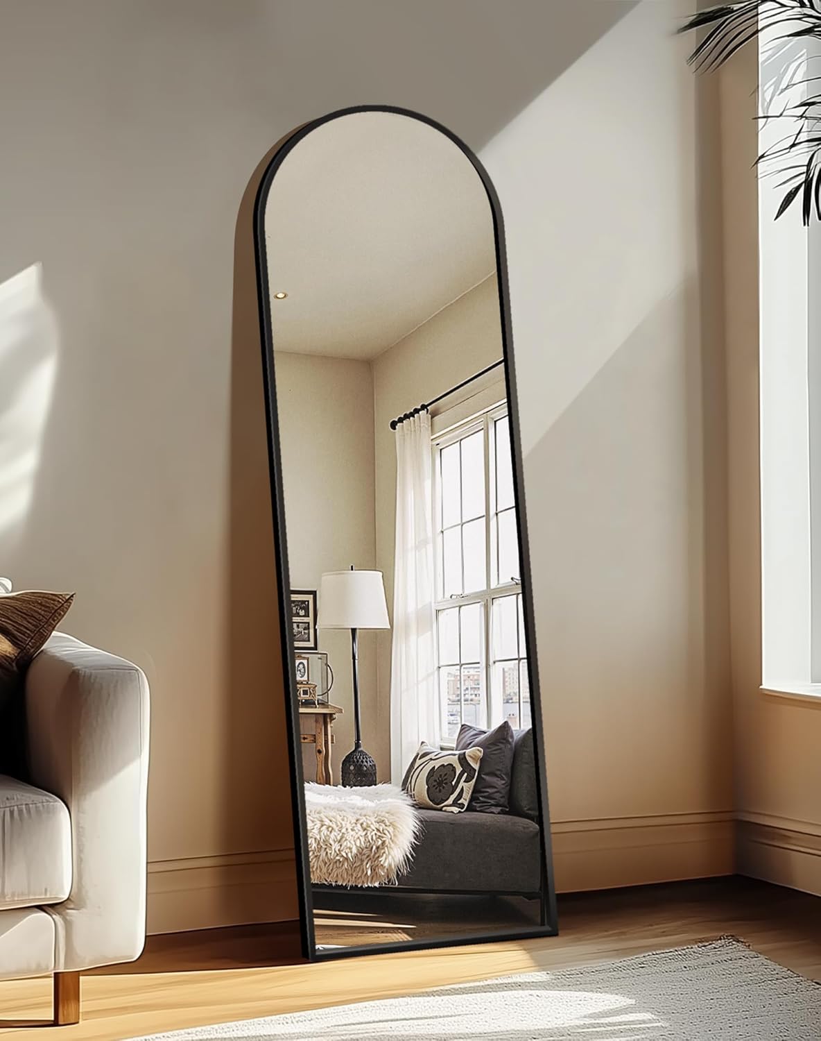 Arched Mirror Full Length,Standing Mirror Full Body,Large Floor with Stand