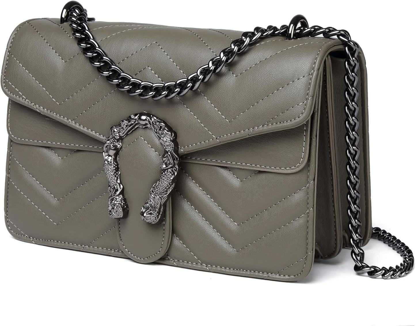Crossbody Bags for Women - Snake Printed Clutch Purses Leather Chain Shoulder Bags Evening Handbags