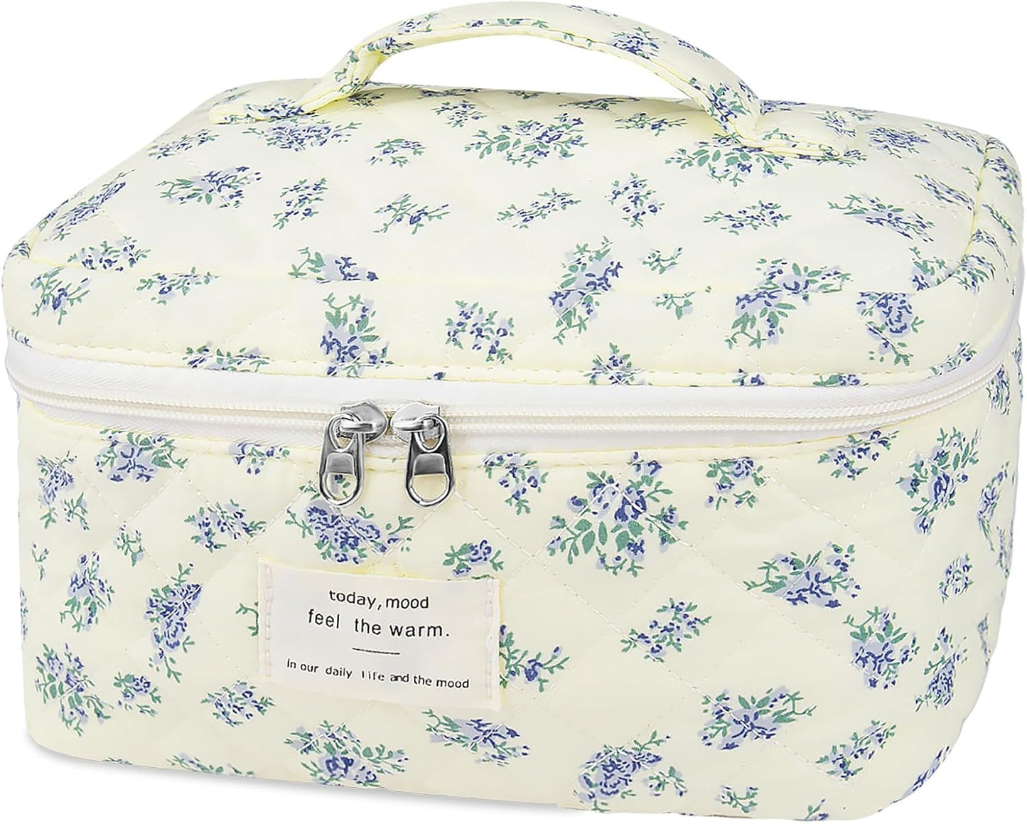 Large Makeup Bag, Cute Cosmetic Bag for Women Girls, Floral Coquette Aesthetic Toiletry Bag, Travel Make Up Organizer Bag (BDLH)