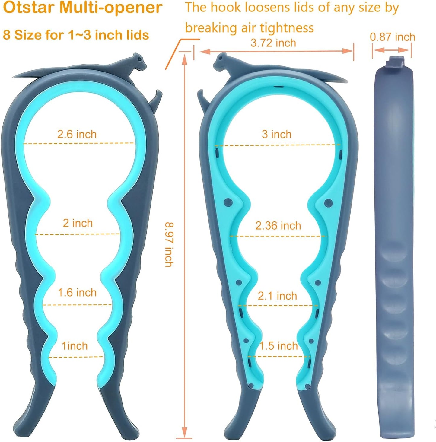 Arthritis Jar Opener for Weak Hands - Easy Turn Can & Bottle Opener for Seniors and Low Strength