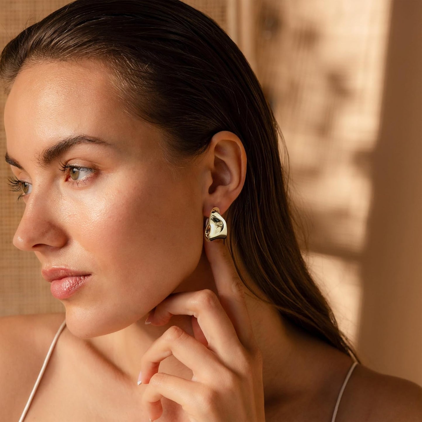 Trendy Gold Plated Knot Earrings for Women Chunky Statement Drop Dangle Earrings Lightweight Fashion Accessories Gold Jewelry