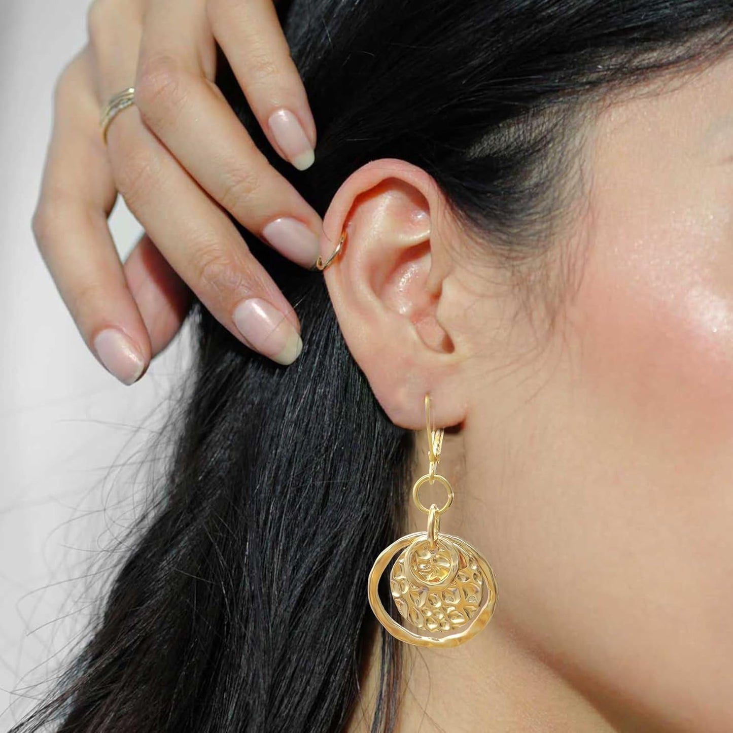 Sterling Silver Leverback Earrings for Women, 14K Gold and Silver Drop Dangle Earrings Jewelry Hypoallergenic