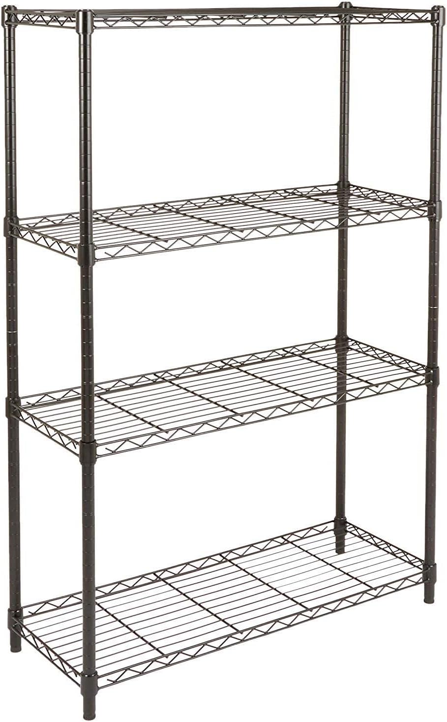 4-Shelf Adjustable Heavy Duty Steel Wire Rack Storage Shelving Organizer for Kitchen, Garage
