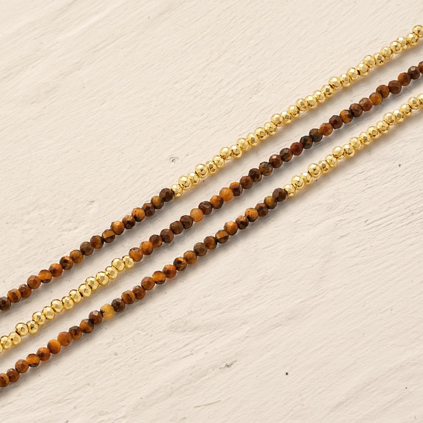 Women Beaded Bracelet Gold Double Layer Gemstone 14K Simple Dainty Handmade Chain Everyday Boho Beach Jewelry
