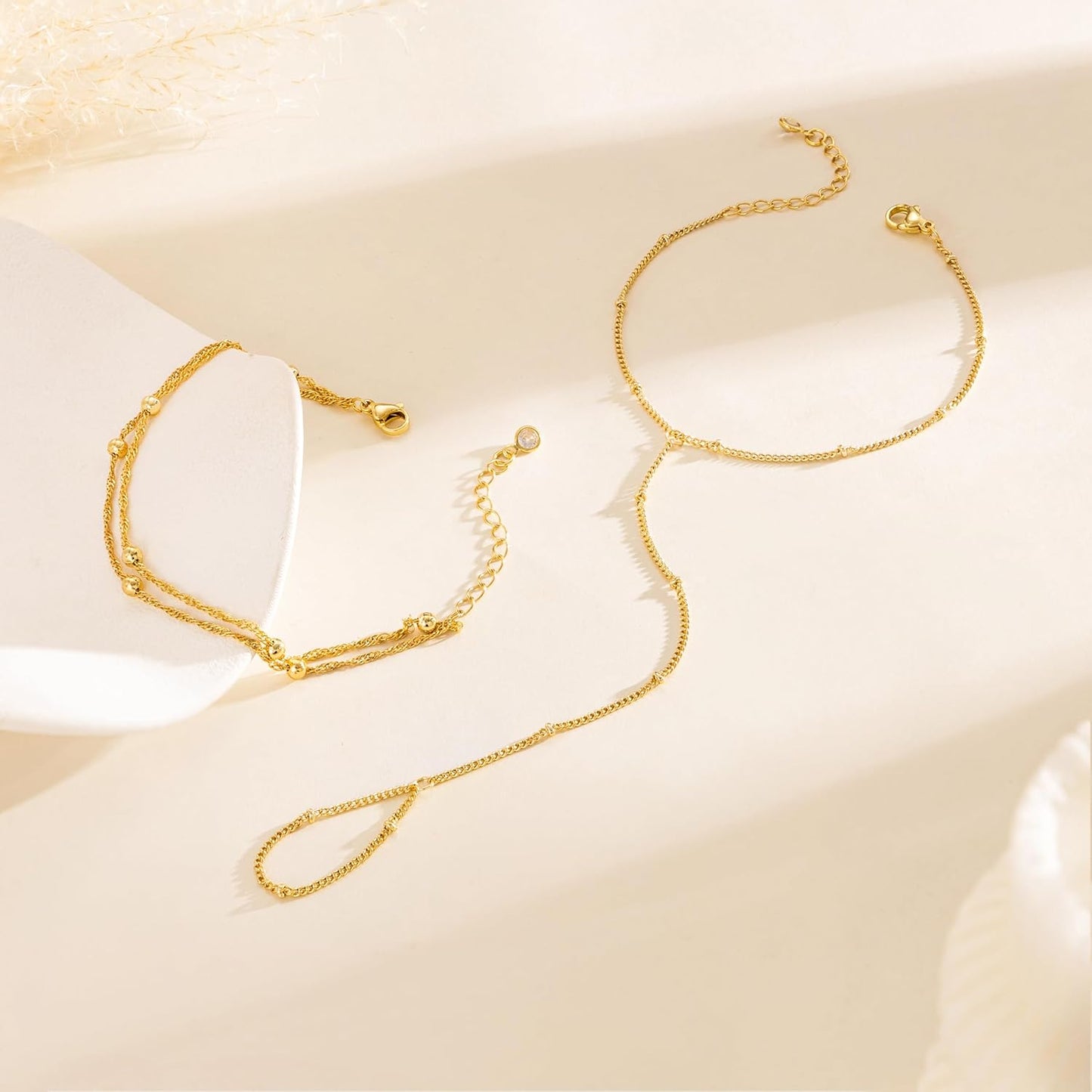Gold Bracelets for Women, 14K Dainty Gold Plated Stackable Bracelets for Women Trendy Waterproof CZ Tennis Bracelet Set