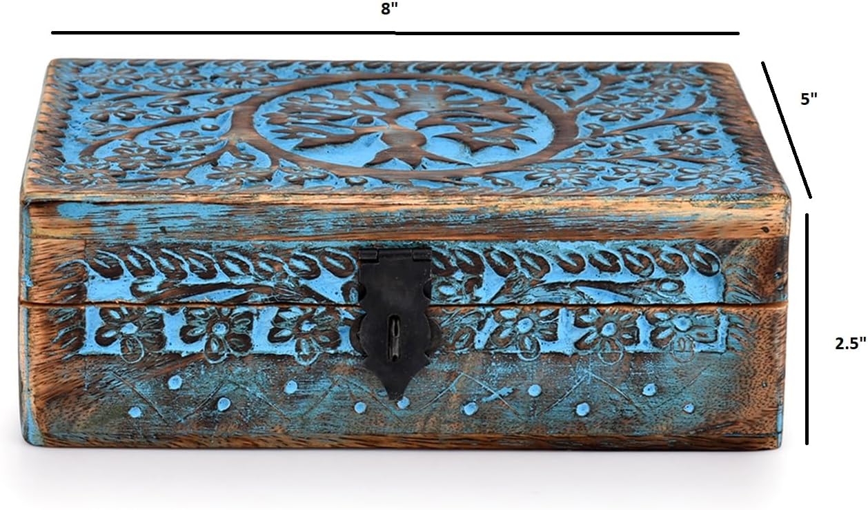 Wooden Jewelry Box, Tarot Box,Witch Box, Tree of Life | Decorative Storage Bin