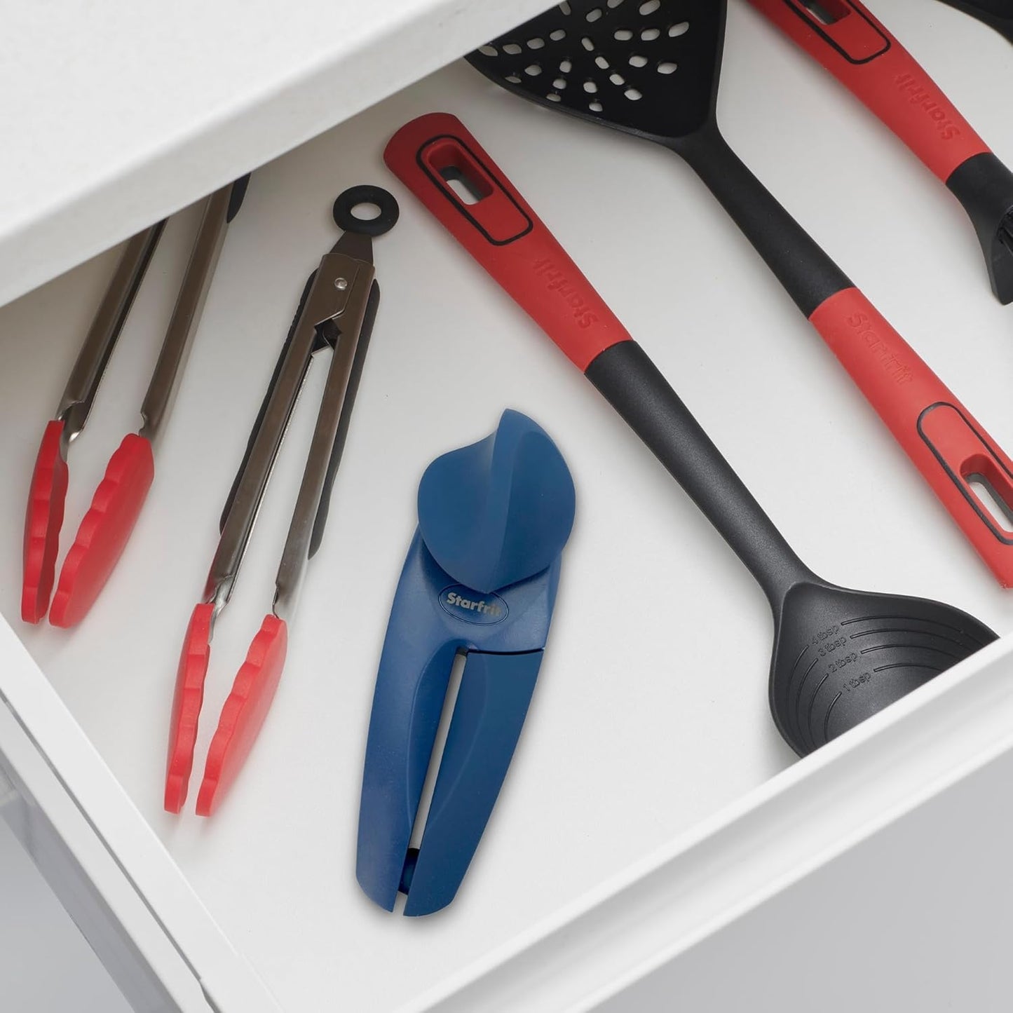 Can Opener - Safe No-Sharp-Edge Design, Holds Lid - Heavy Duty Comfort Grip