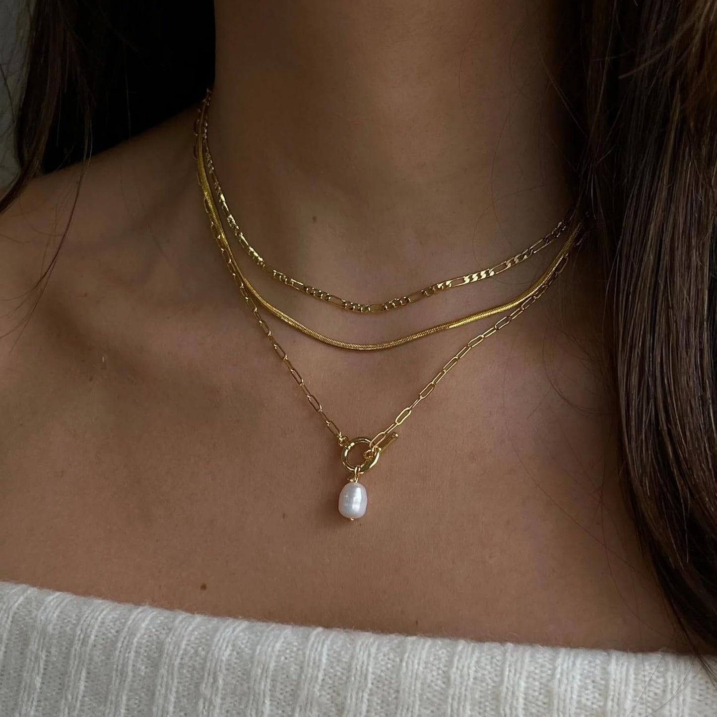 "14K Gold/Silver Layered Necklace Set, Dainty Stackable Choker & Coin Pendant, Trendy Women's Jewelry Gift"