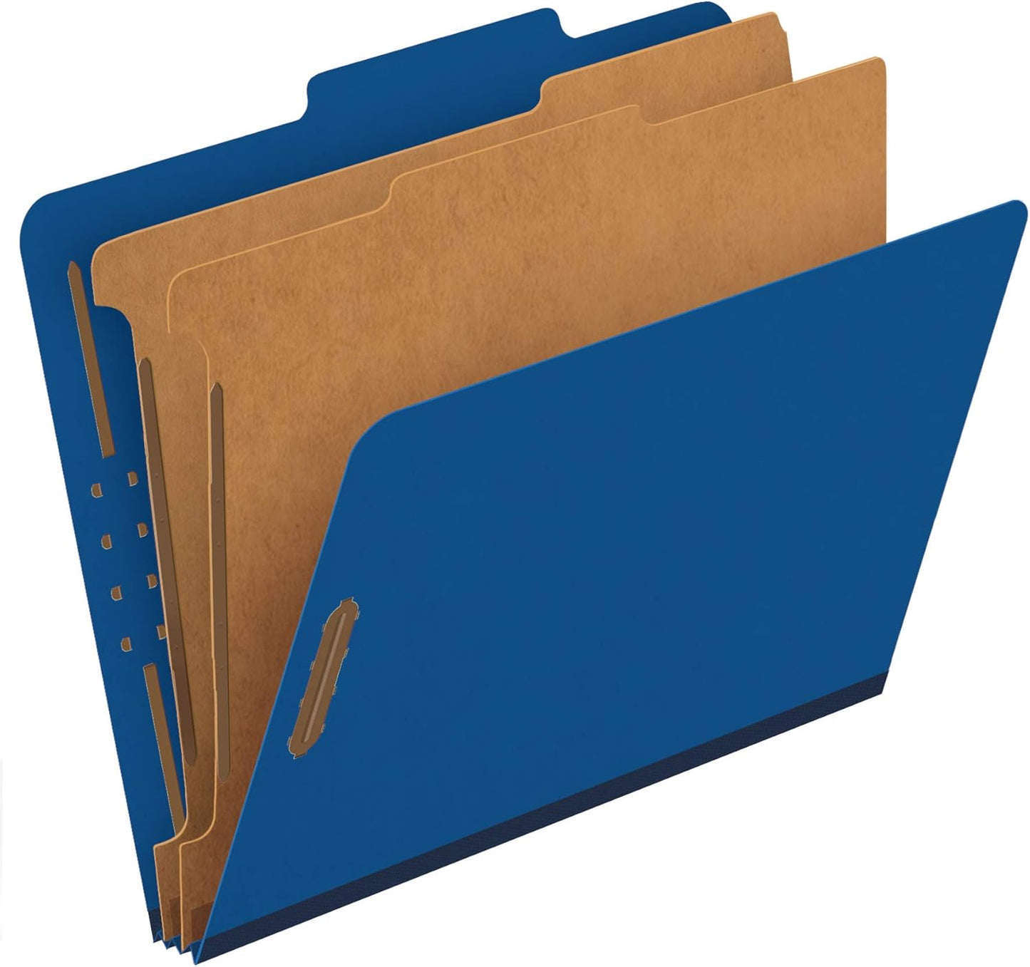 OMOMMD Classification Folders, 2 Dividers, 2" Fasteners, Letter, Dark Blue, 10/Box (24132P)