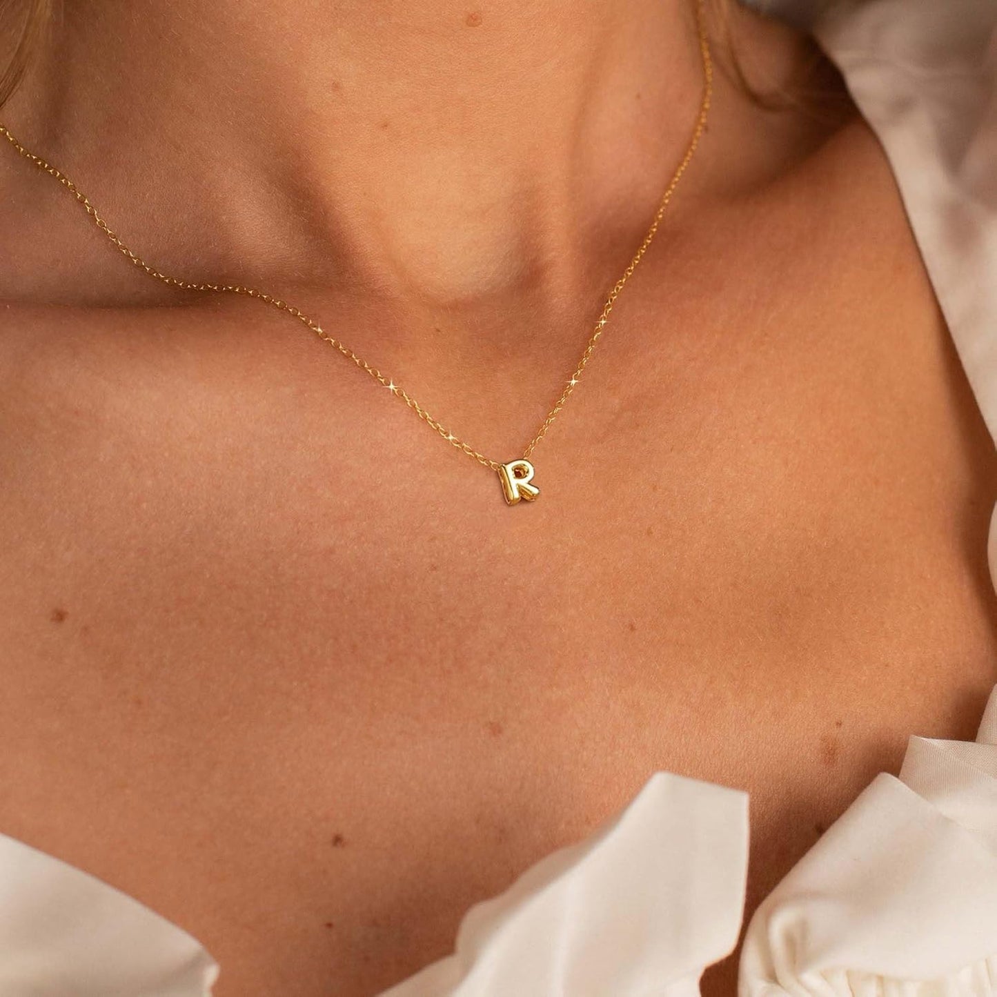 Personalized Initial Necklace - Dainty Bubble Letter Pendant In Gold/Silver, Non-Tarnish Fashion Jewelry Gift For Women & Teens