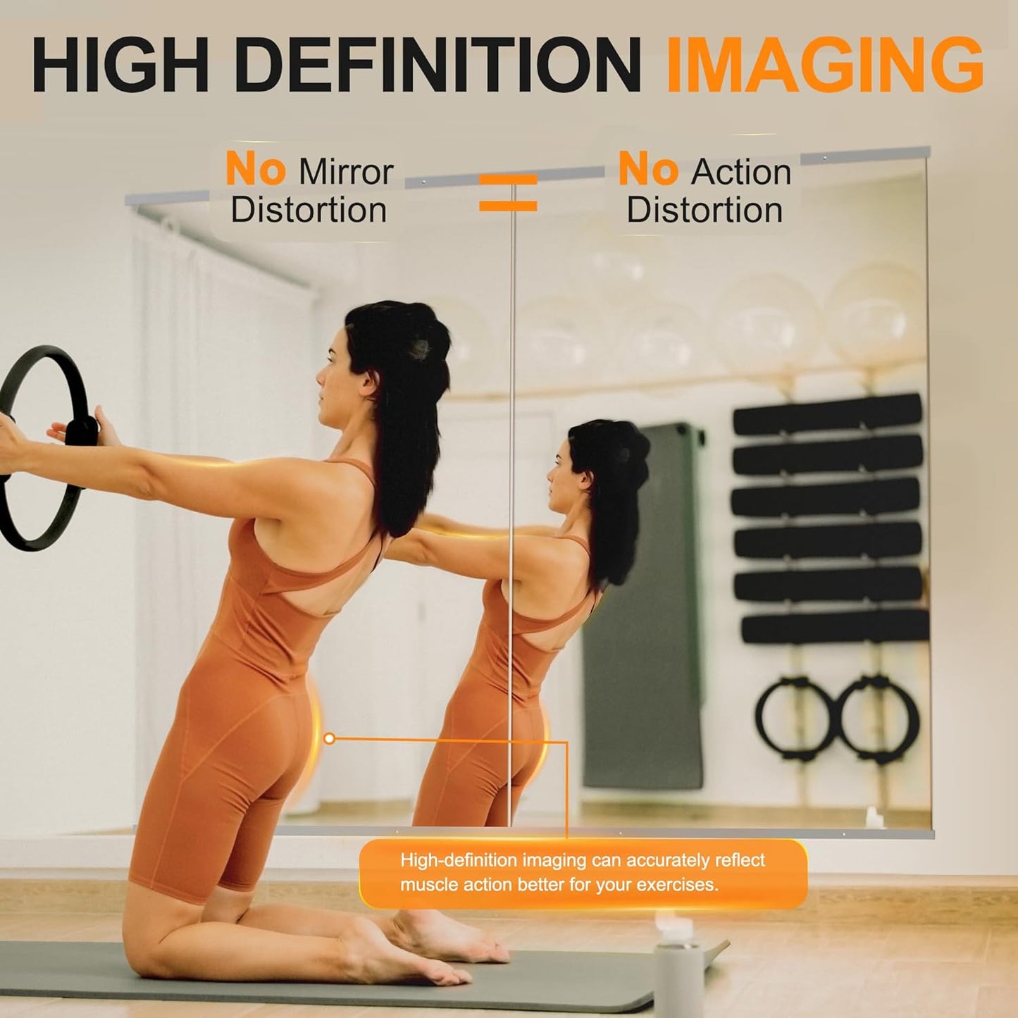Home Gym Mirror,48''x24''x2count Silver,Large Full Body Tempered Glass Frameless