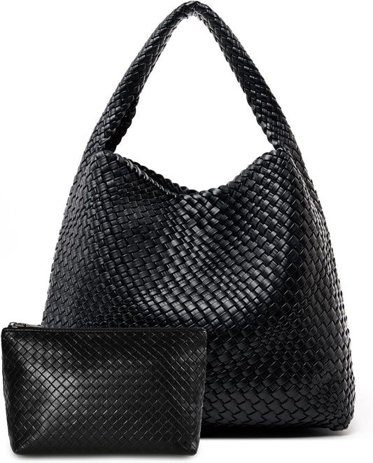 Large Woven Tote Bag for Women Weave Purse Woven Leather Handbag