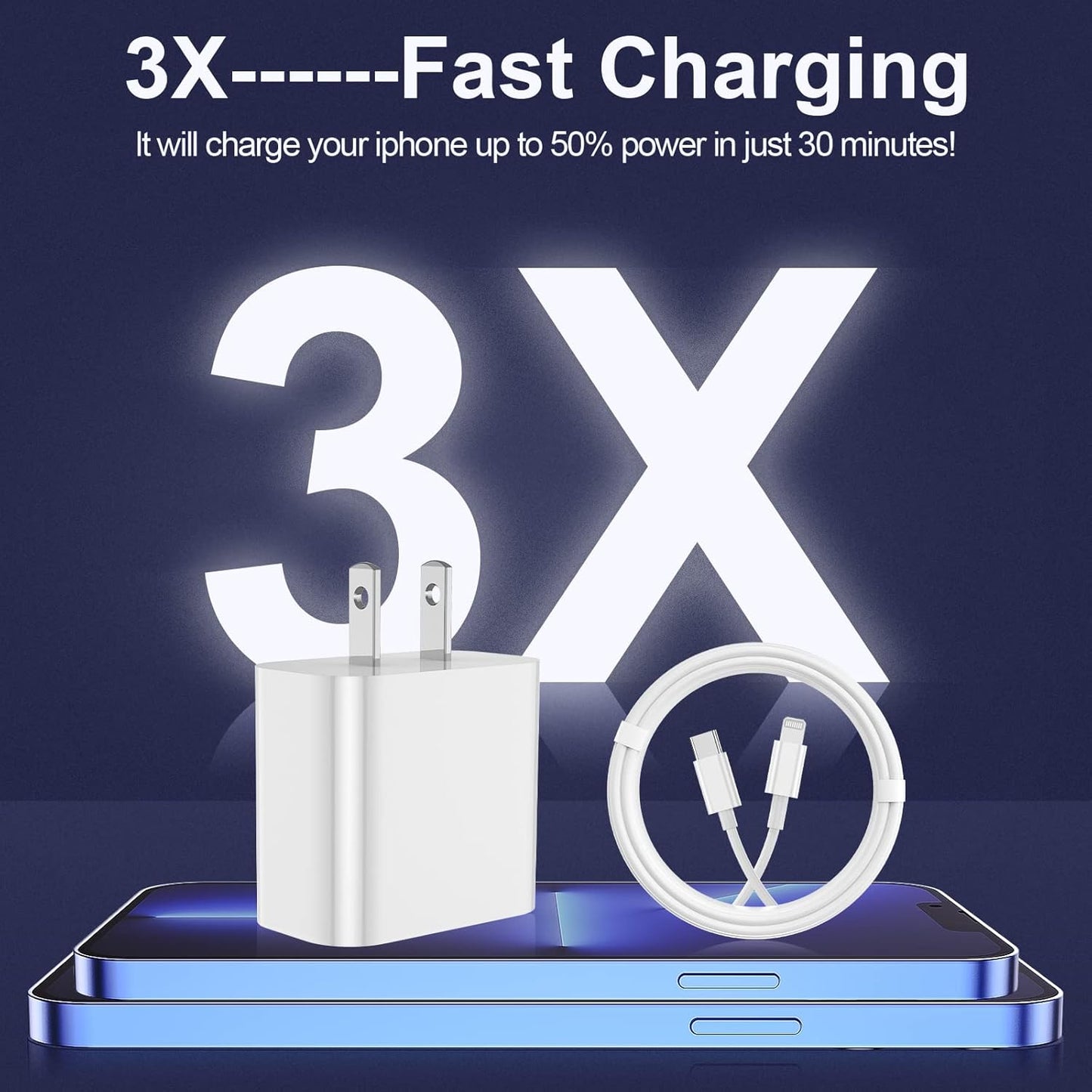 OMOMMD iPhone Charger Fast Charging 2 Pack Type C Wall Charger Block with 2 Pack [6FT&10FT] Long USB C to Lightning Cable for iPhone 14/13/12/12 Pro Max/11/Xs Max/XR/X,AirPods Pro