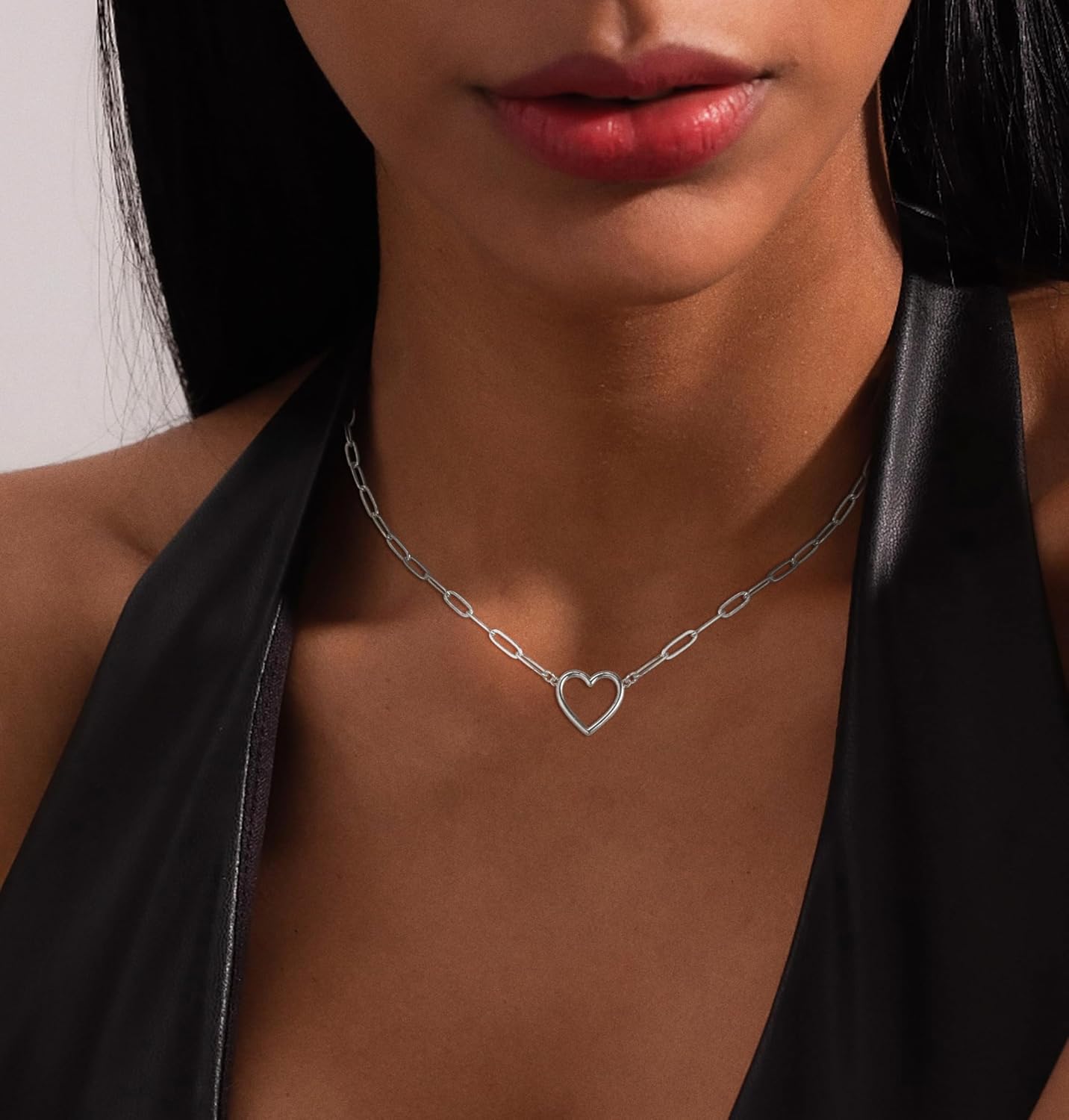 Delicate Heart Pendant Necklace, 14K Gold Plated Dainty Chain, Gift for Women