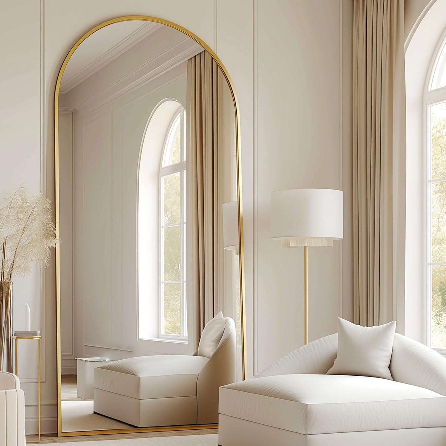 Arched Full Length Mirror, 70"x26" Free Standing Floor Mirror, Modern Full Body Mirrors with Stand