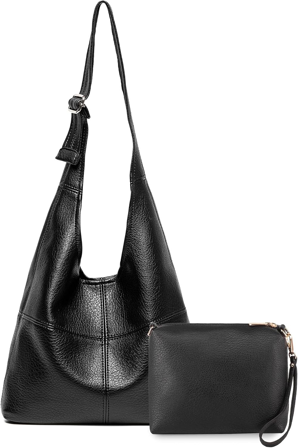 Hobo Bags Purse for Women Ultra Soft Foldable Shoulder Slouchy Handbags with Cosmetic bag