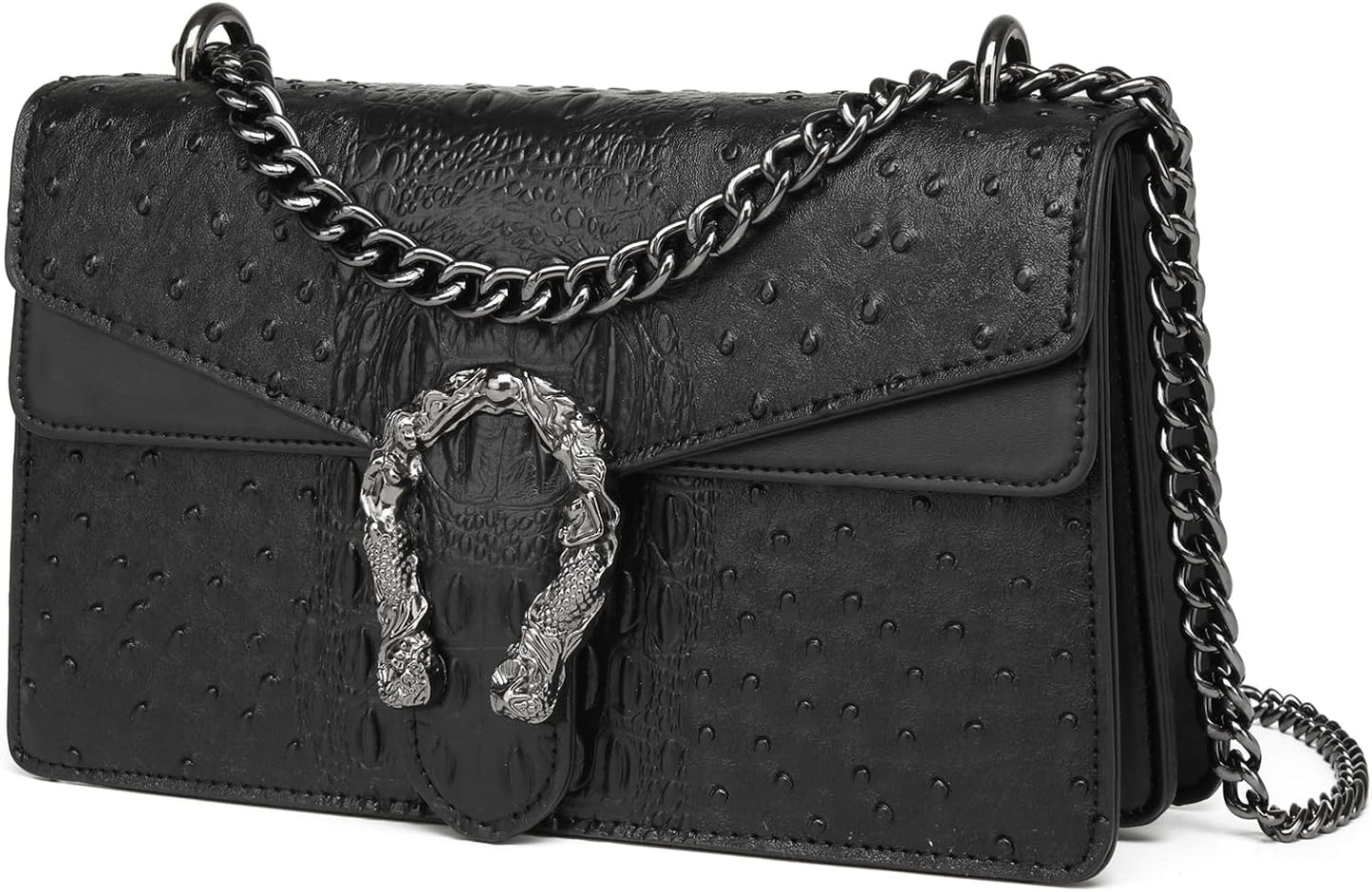 Crossbody Bags for Women - Snake Printed Clutch Purses Leather Chain Shoulder Bags Evening Handbags