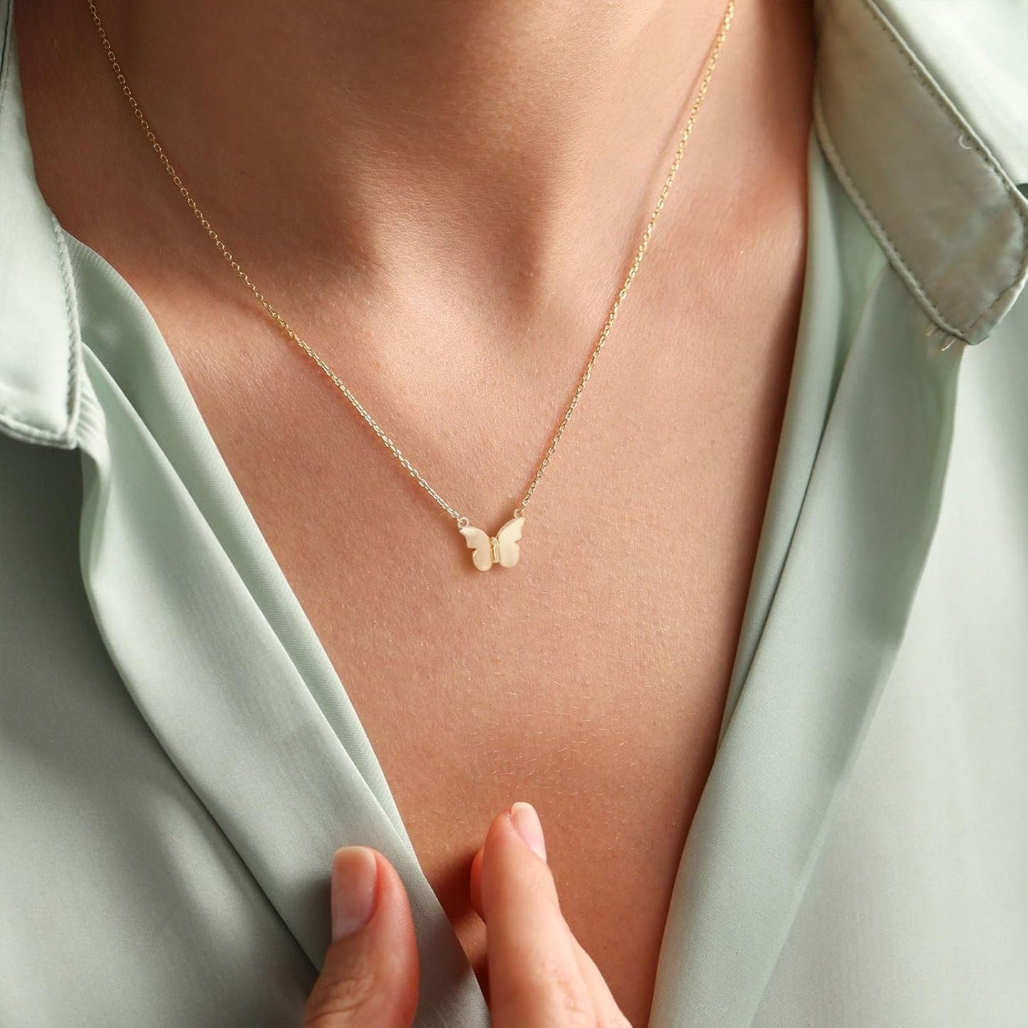 14K Gold Plated Necklaces for Women - Dainty Butterfly, Star of David, Moon and Star, Sun, Lotus, Infinity, Hummingbird, Bee Pendant Designs