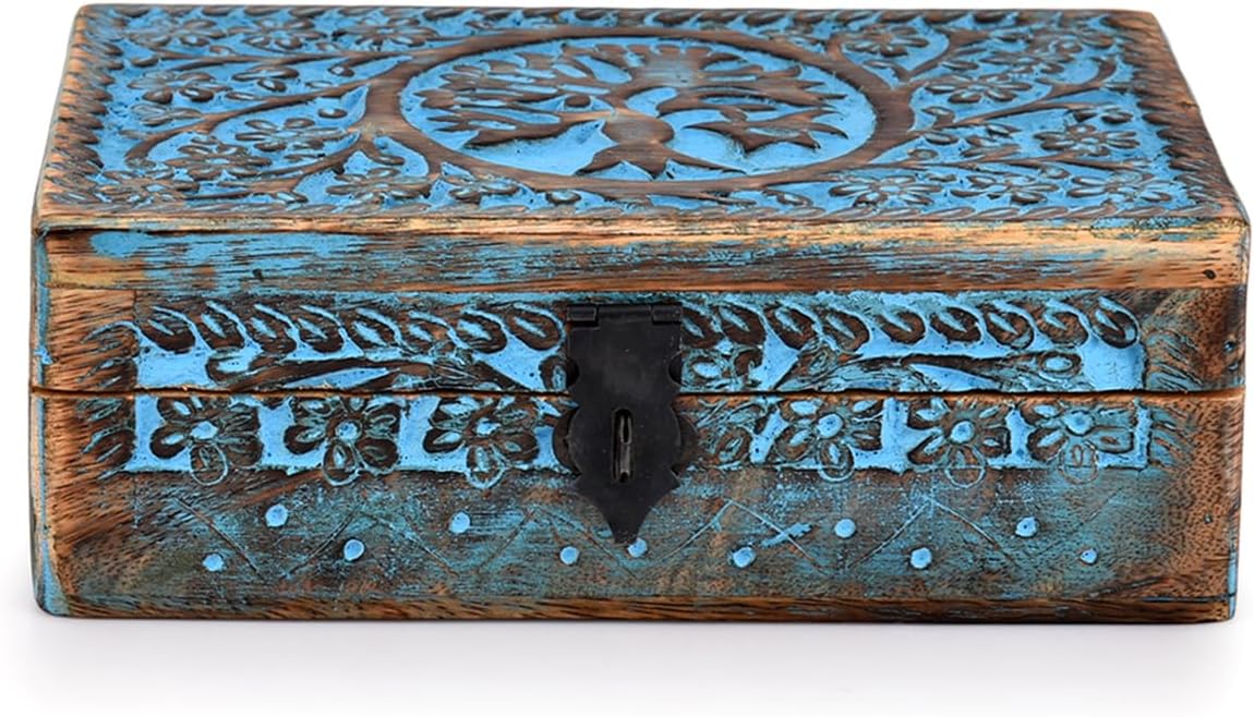 Wooden Jewelry Box, Tarot Box,Witch Box, Tree of Life | Decorative Storage Bin
