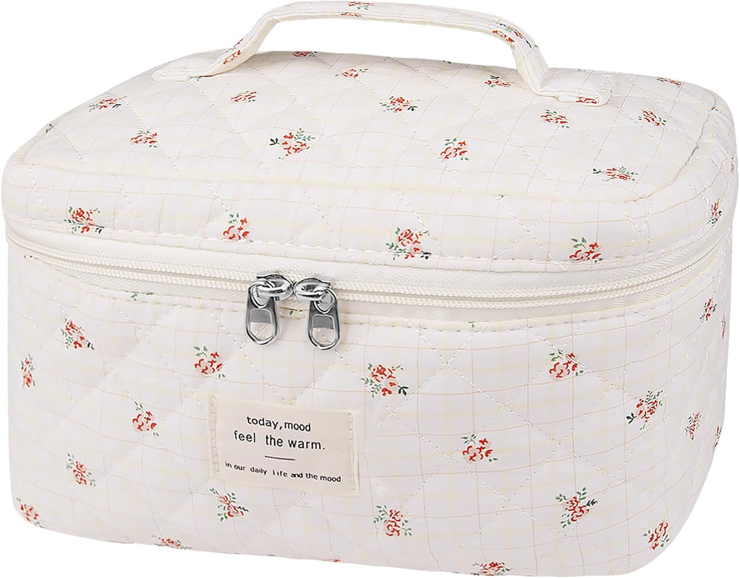 Large Makeup Bag, Cute Cosmetic Bag for Women Girls, Floral Coquette Aesthetic Toiletry Bag, Travel Make Up Organizer Bag (BDLH)