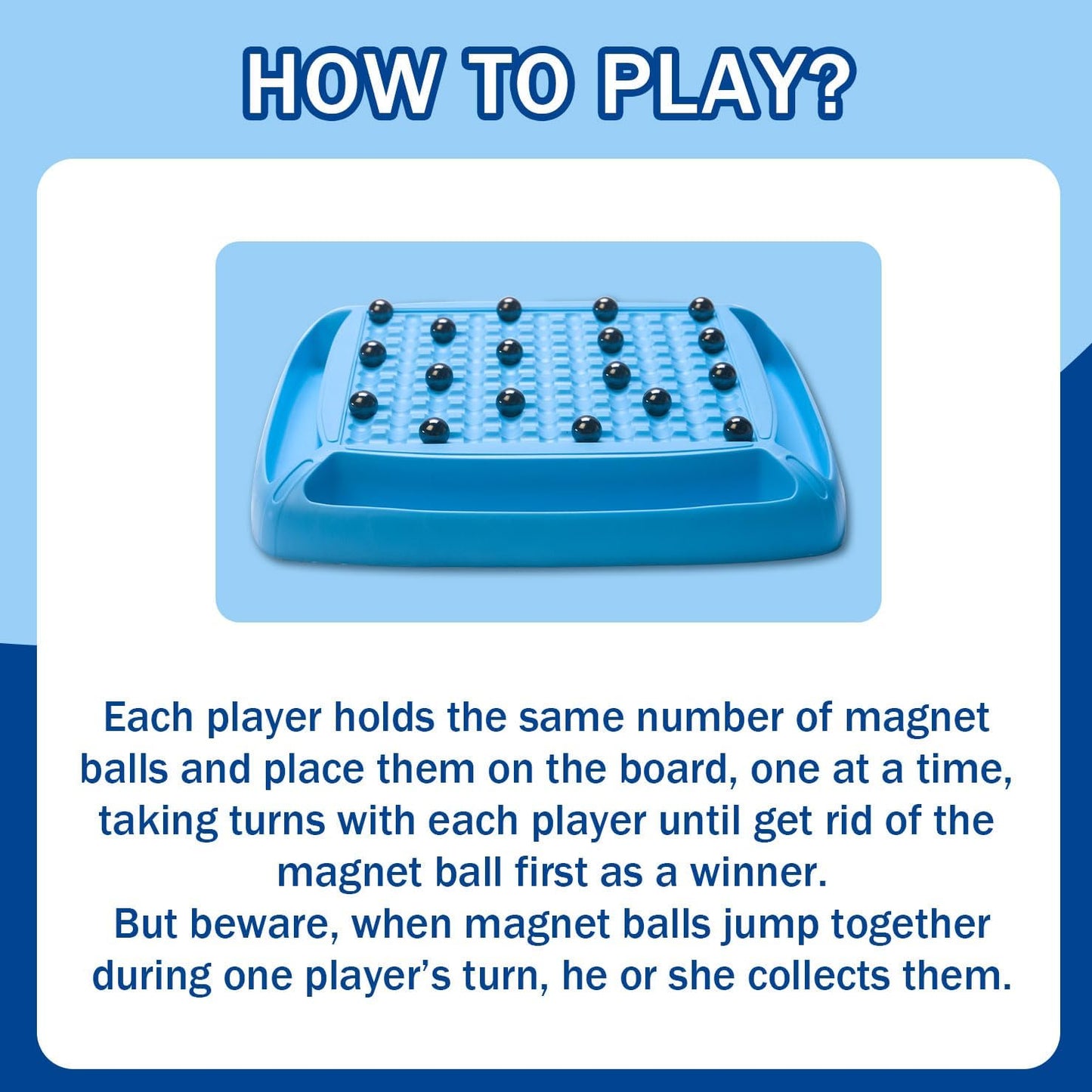 OMOMMD Magnet Game, Magnetic Game for Kids and Adults, Table Top Board Game for Kids 8-12, Magnet Chess Game 40Pcs for Family Games Night, 2-4 Players
