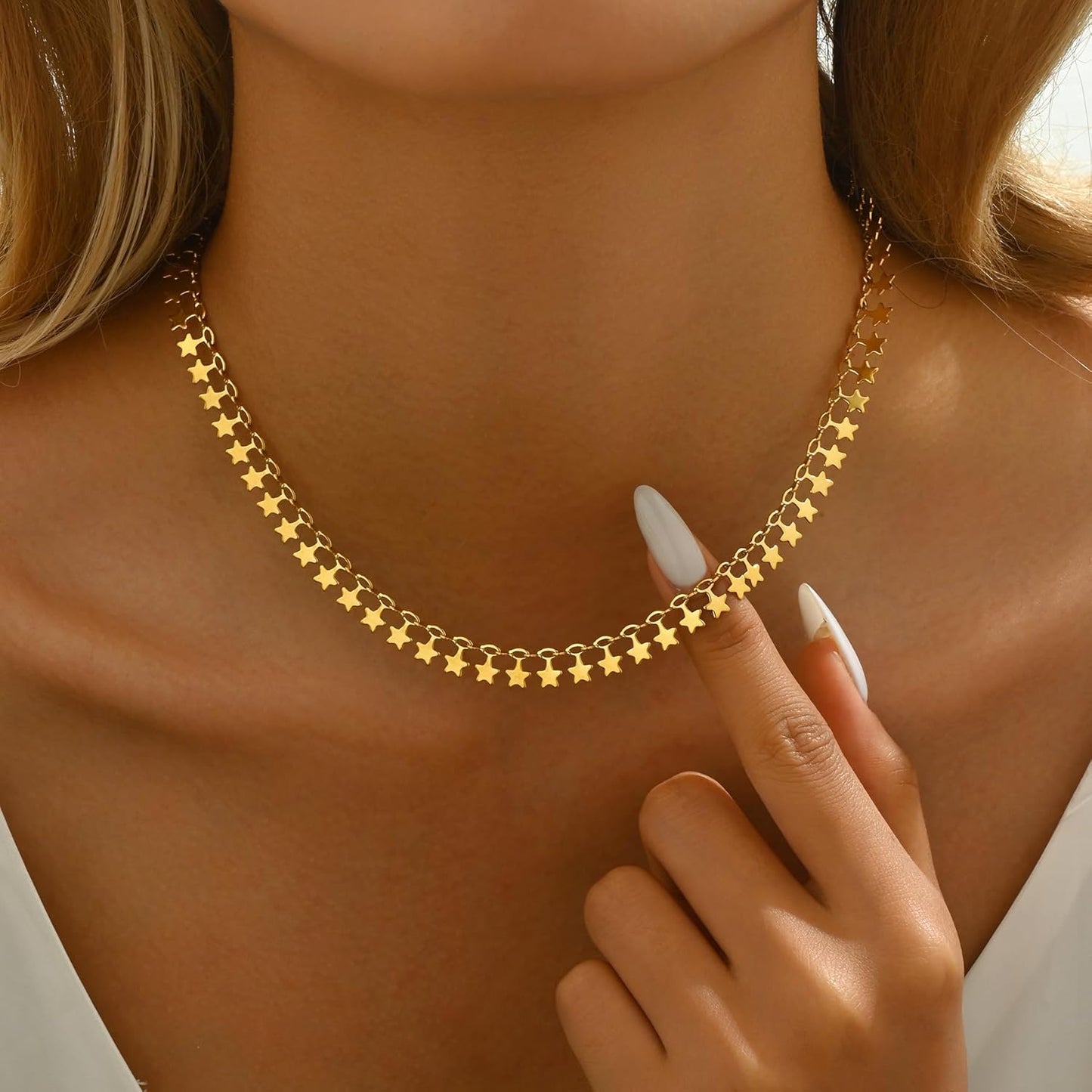 Colorful Beaded Necklace - Freshwater Pearl & Evil Eye Pendant, Stainless Steel 18K Gold Plated Y2K Trendy Jewelry for Women & Teen Girls